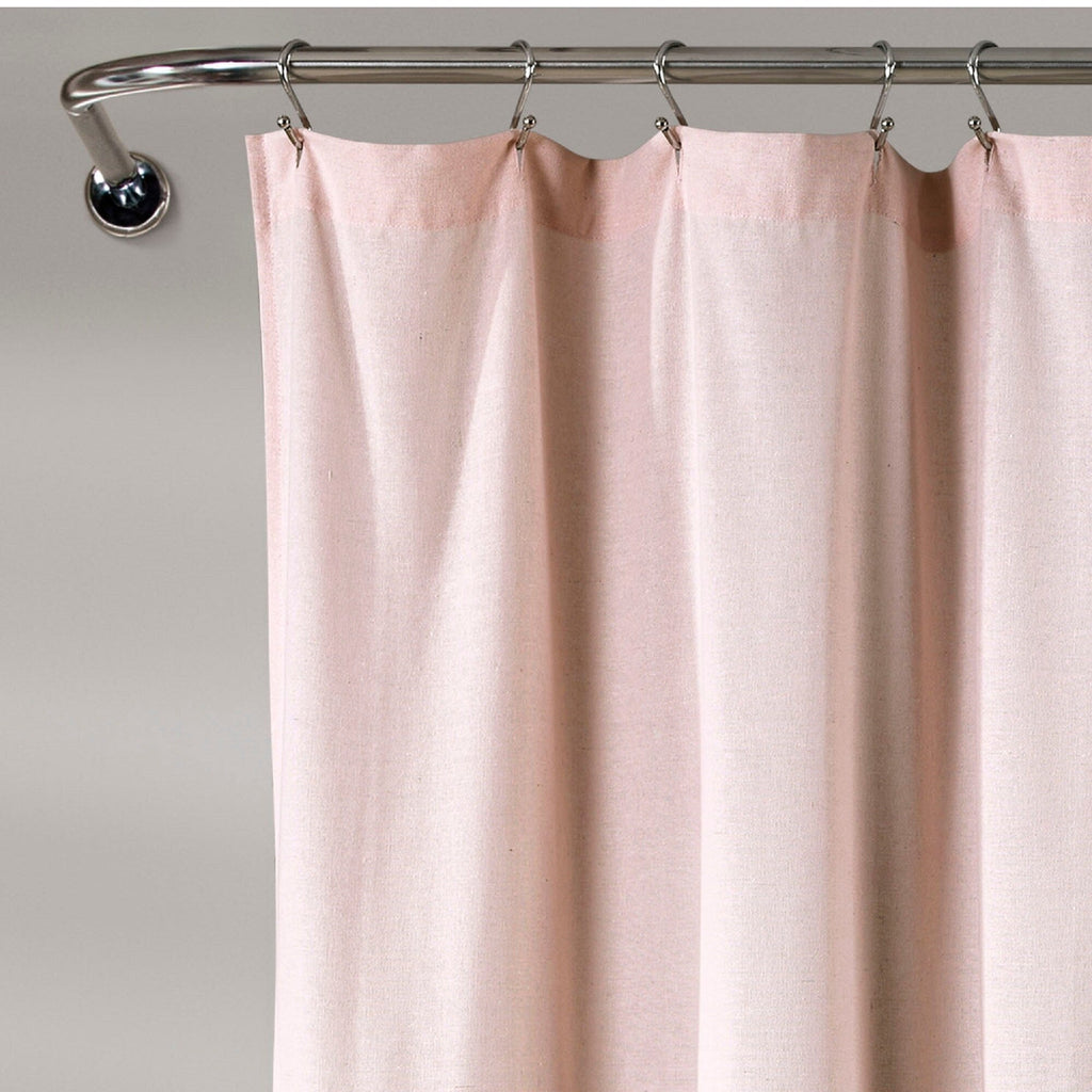 Lush Decor Two-tone Linen Button Shower Curtain