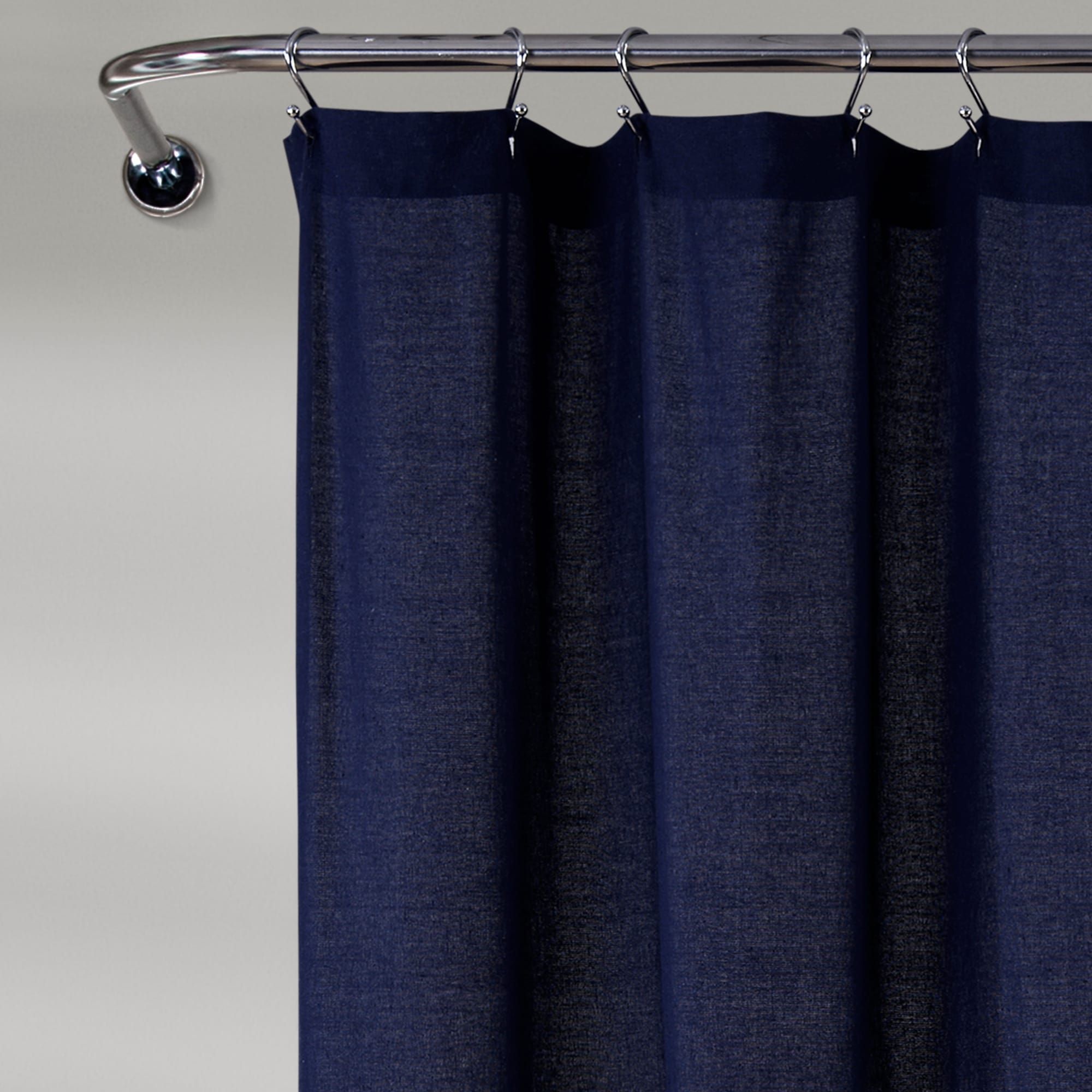Lush Decor Two-tone Linen Button Shower Curtain