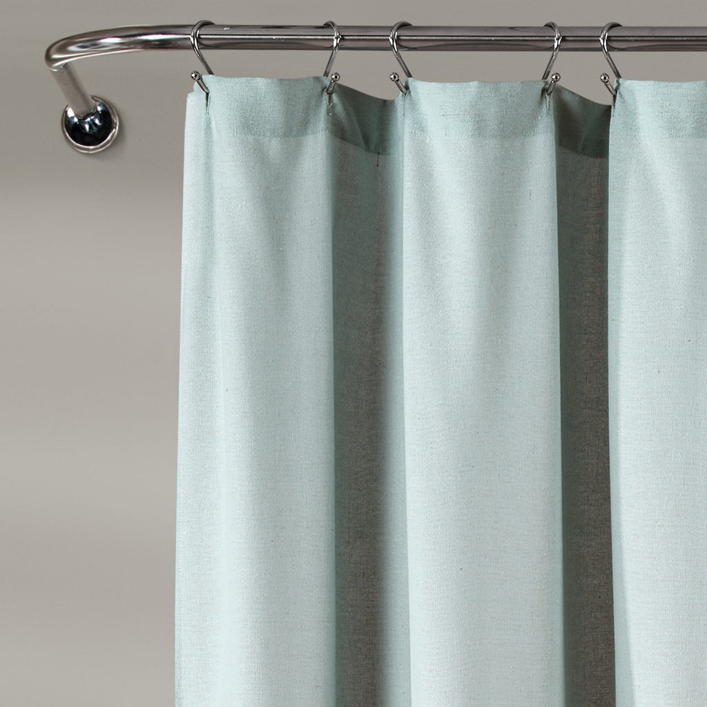 Lush Decor Two-tone Linen Button Shower Curtain