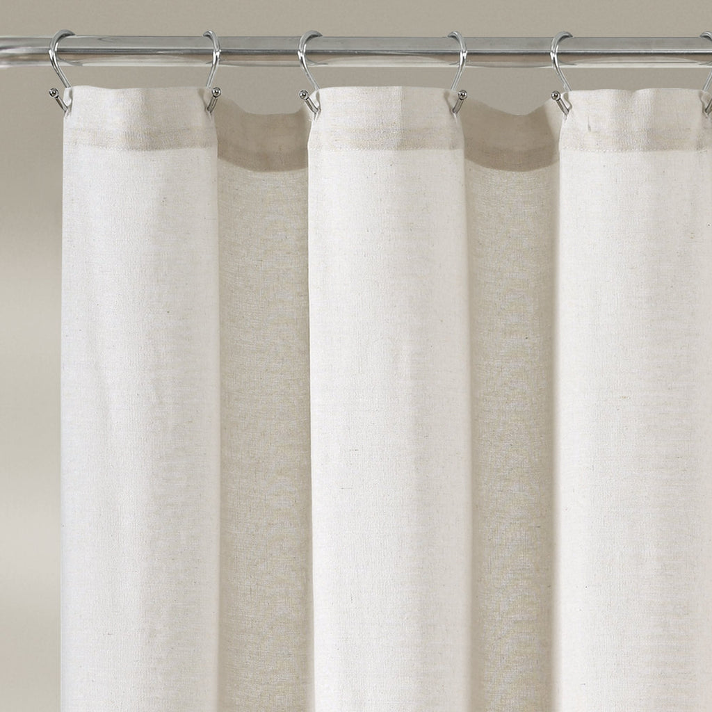 Lush Decor Two-tone Linen Button Shower Curtain