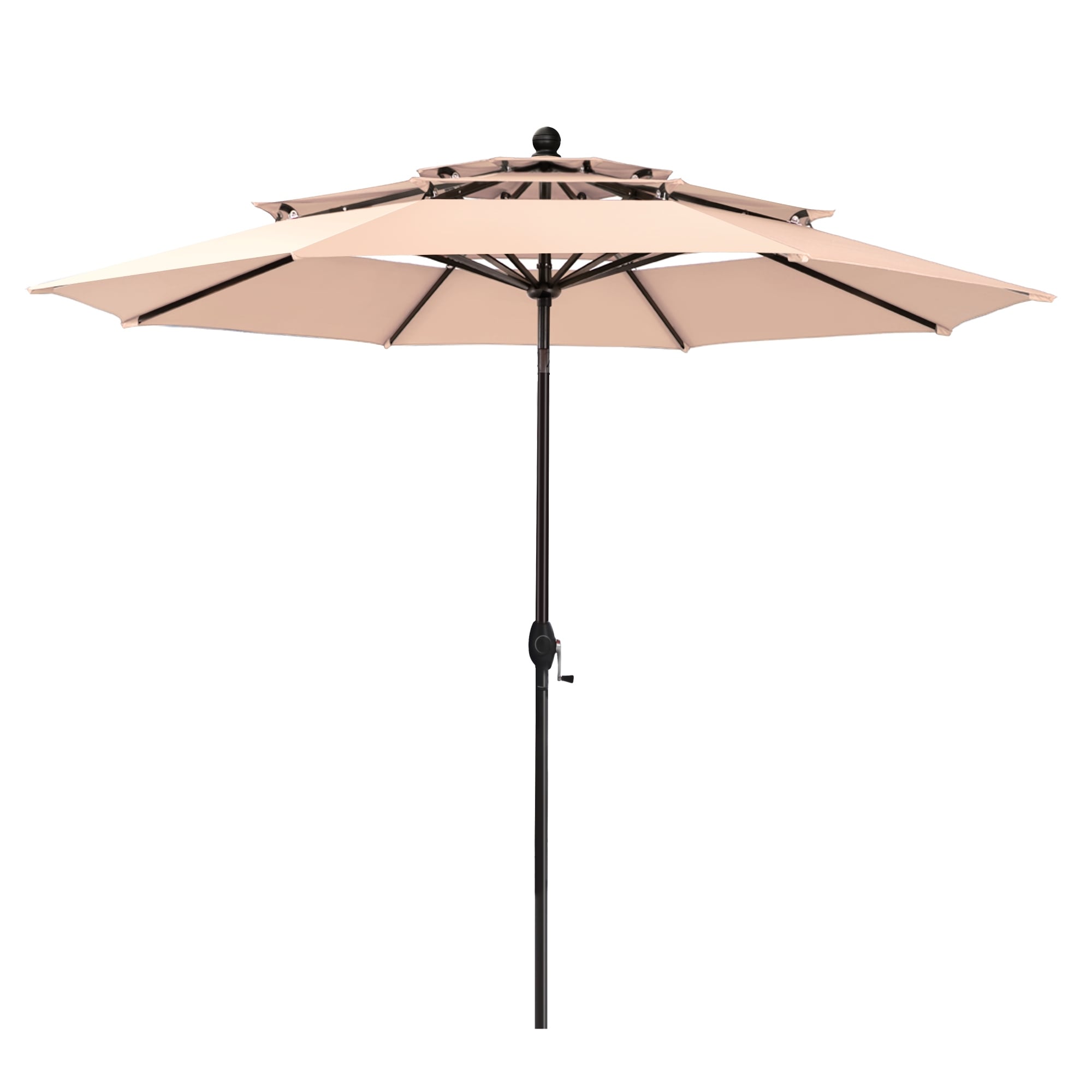MAISON ARTS 10ft 3 Tiers Vented Patio Outdoor Umbrella with Auto-tilt and Crank Lift