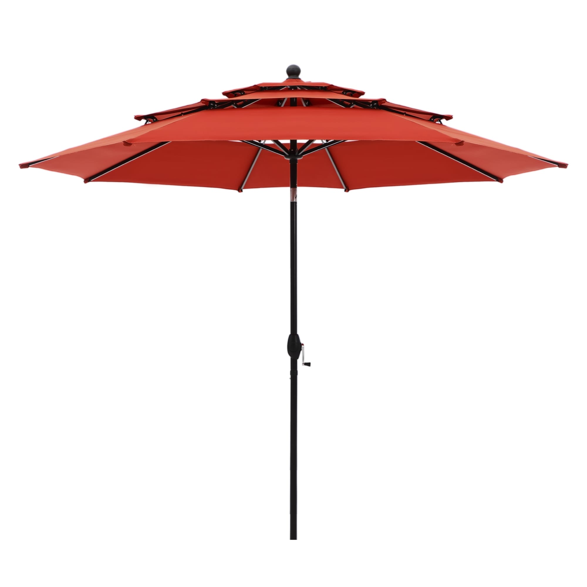MAISON ARTS 10ft 3 Tiers Vented Patio Outdoor Umbrella with Auto-tilt and Crank Lift