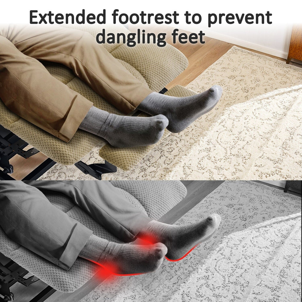 MCombo Large-Wide Dual Motor Power Lift Recliner with Massage and Dual Heating for Big and Tall Elderly, Fabric R7635