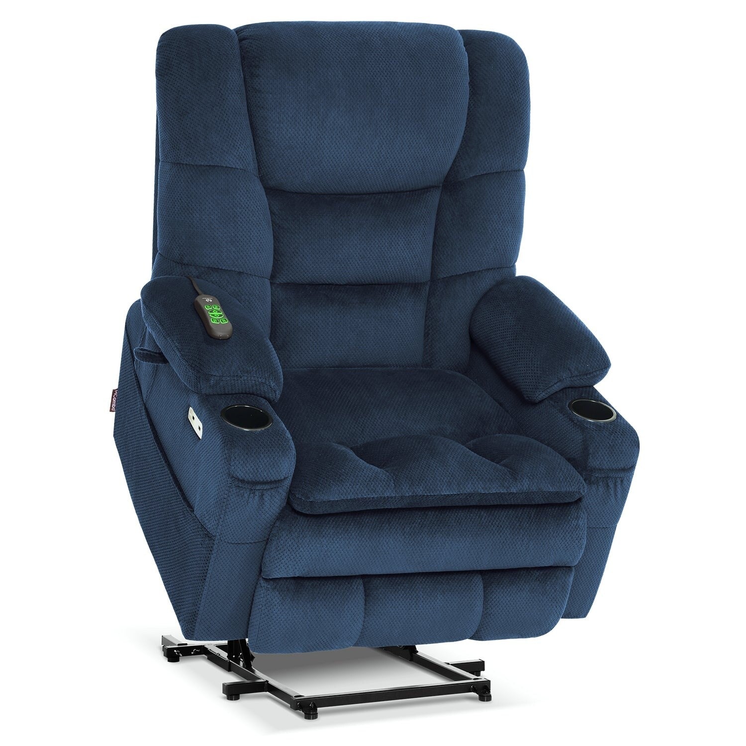 MCombo Large-Wide Dual Motor Power Lift Recliner with Massage and Dual Heating for Big and Tall Elderly, Fabric R7635