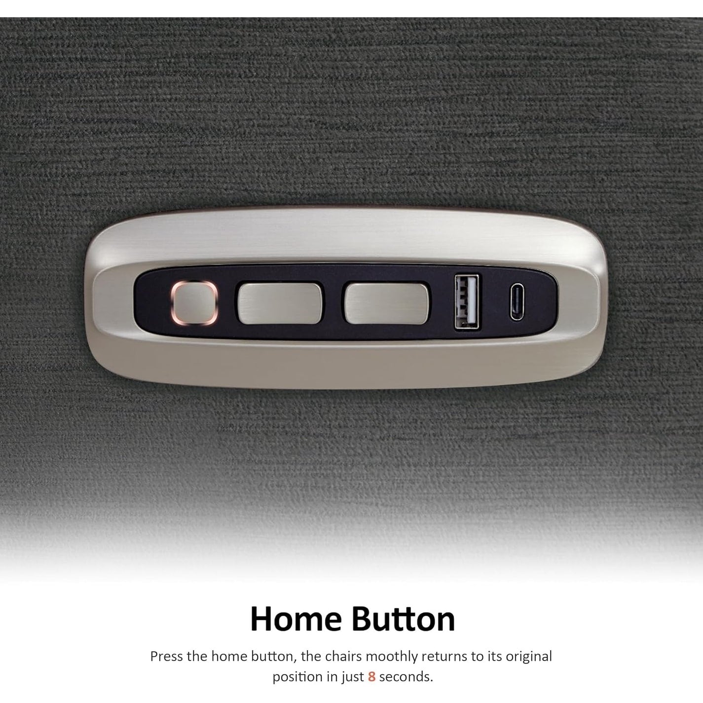 MCombo Zero Wall-Hugger Power Recliner Chair with Adjustable Headrest, Perfect for Small Spaces and RV, Fabric ST257