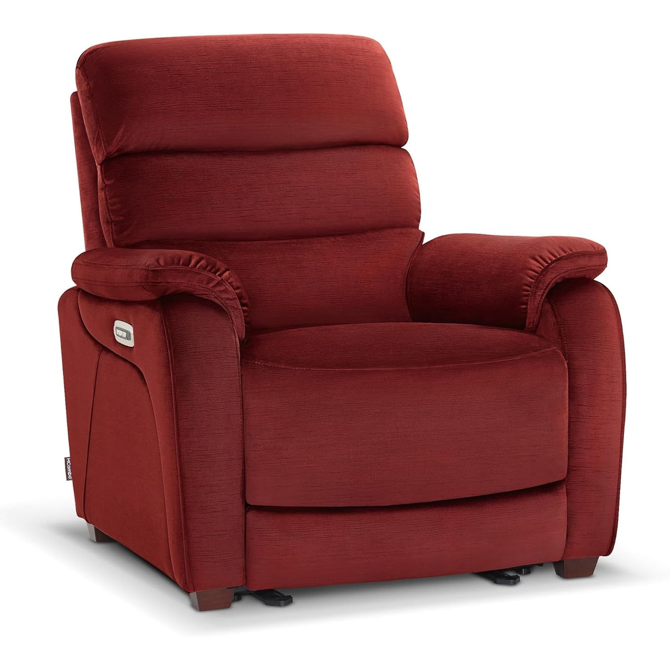 MCombo Zero Wall-Hugger Power Recliner Chair with Adjustable Headrest, Perfect for Small Spaces and RV, Fabric ST257