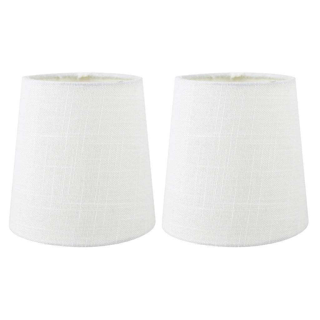 MERIVILLE Linen Clip On Chandelier Lamp Shades, 4-inch by 5-inch by 5-inch