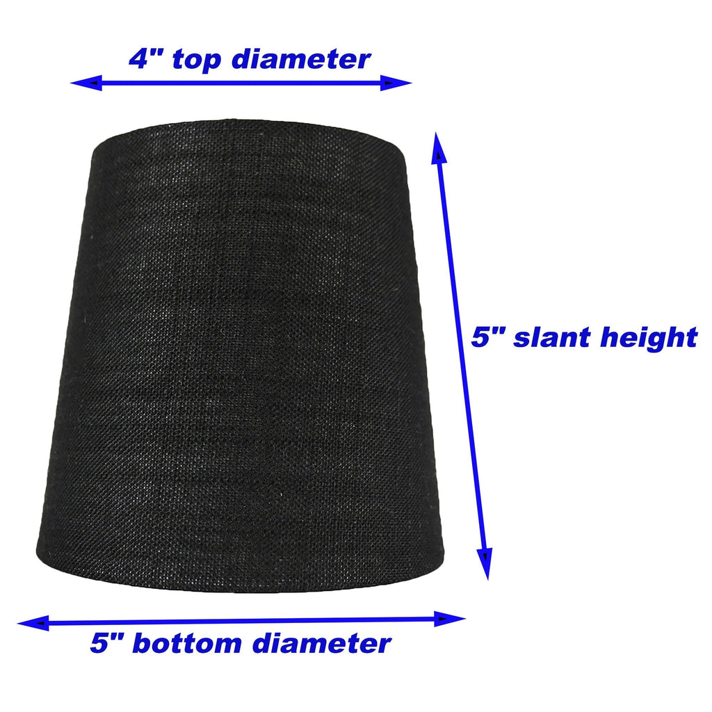 MERIVILLE Linen Clip On Chandelier Lamp Shades, 4-inch by 5-inch by 5-inch