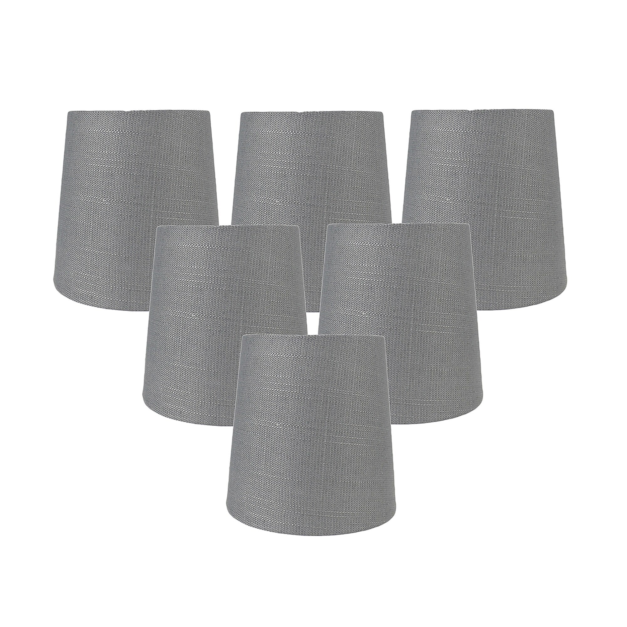 MERIVILLE Linen Clip On Chandelier Lamp Shades, 4-inch by 5-inch by 5-inch