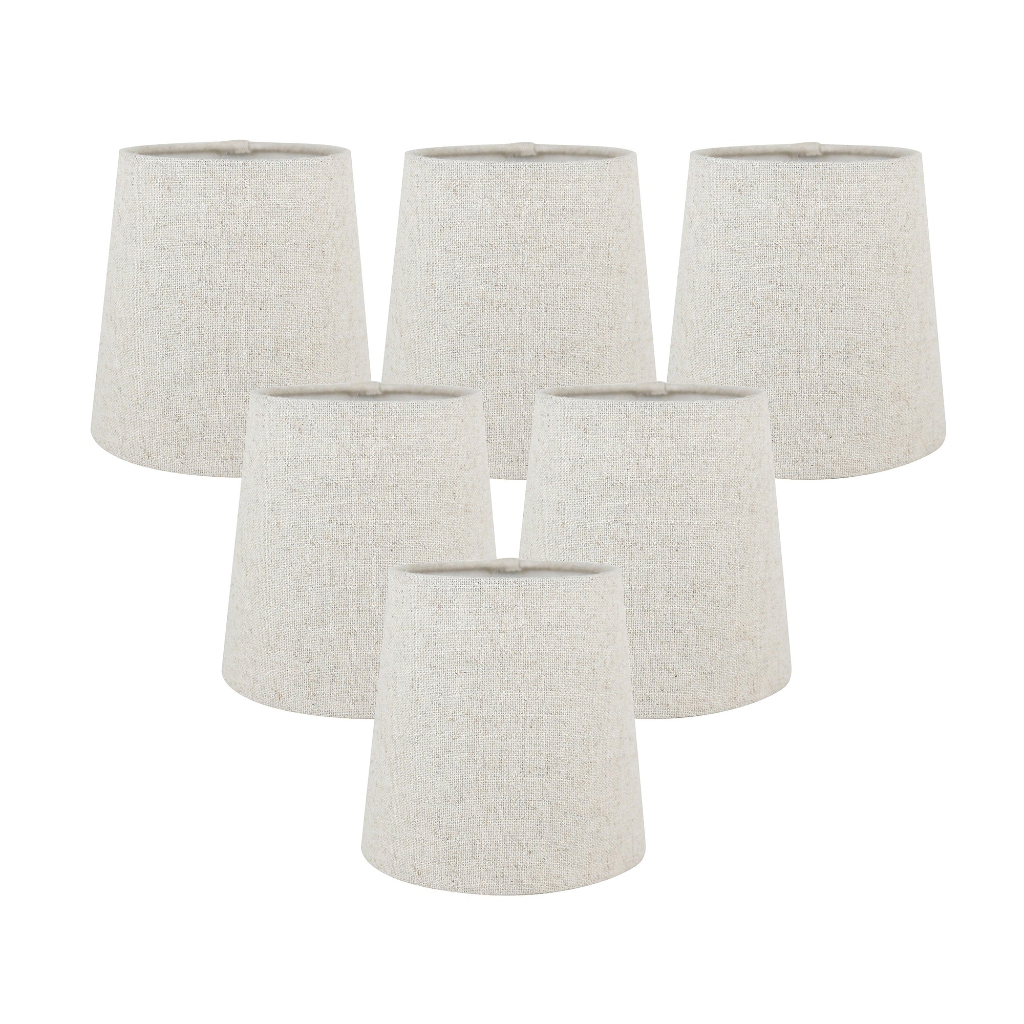 MERIVILLE Linen Clip On Chandelier Lamp Shades, 4-inch by 5-inch by 5-inch