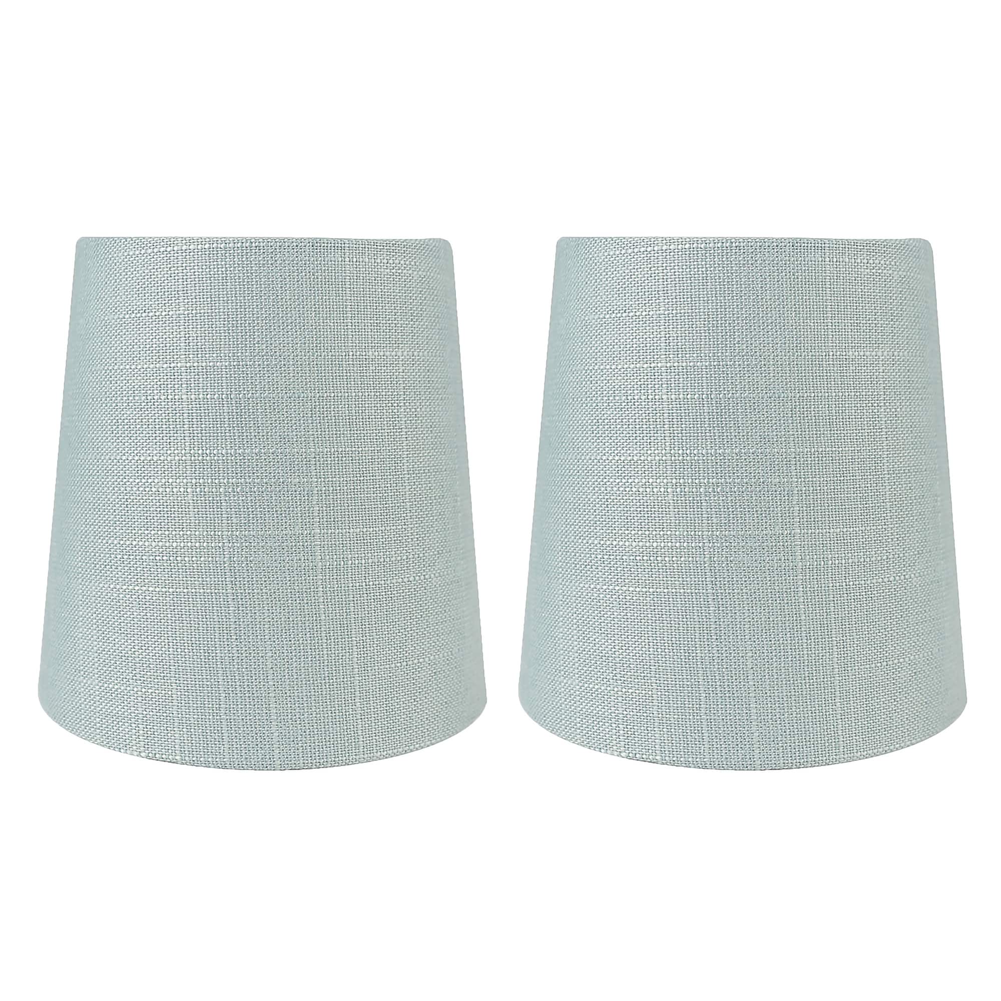 MERIVILLE Linen Clip On Chandelier Lamp Shades, 4-inch by 5-inch by 5-inch