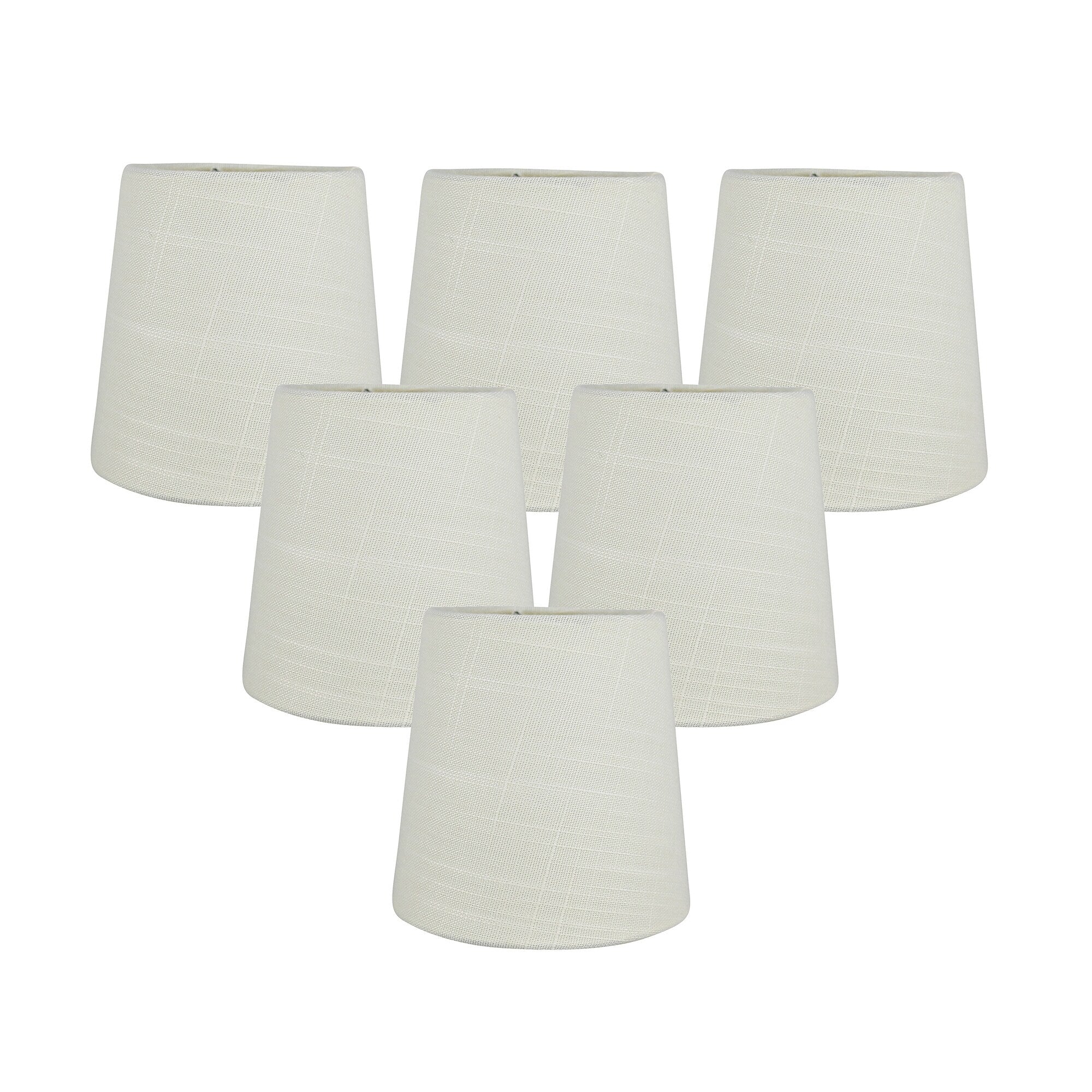 MERIVILLE Linen Clip On Chandelier Lamp Shades, 4-inch by 5-inch by 5-inch
