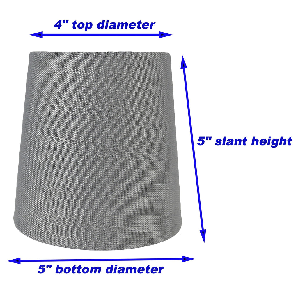 MERIVILLE Linen Clip On Chandelier Lamp Shades, 4-inch by 5-inch by 5-inch