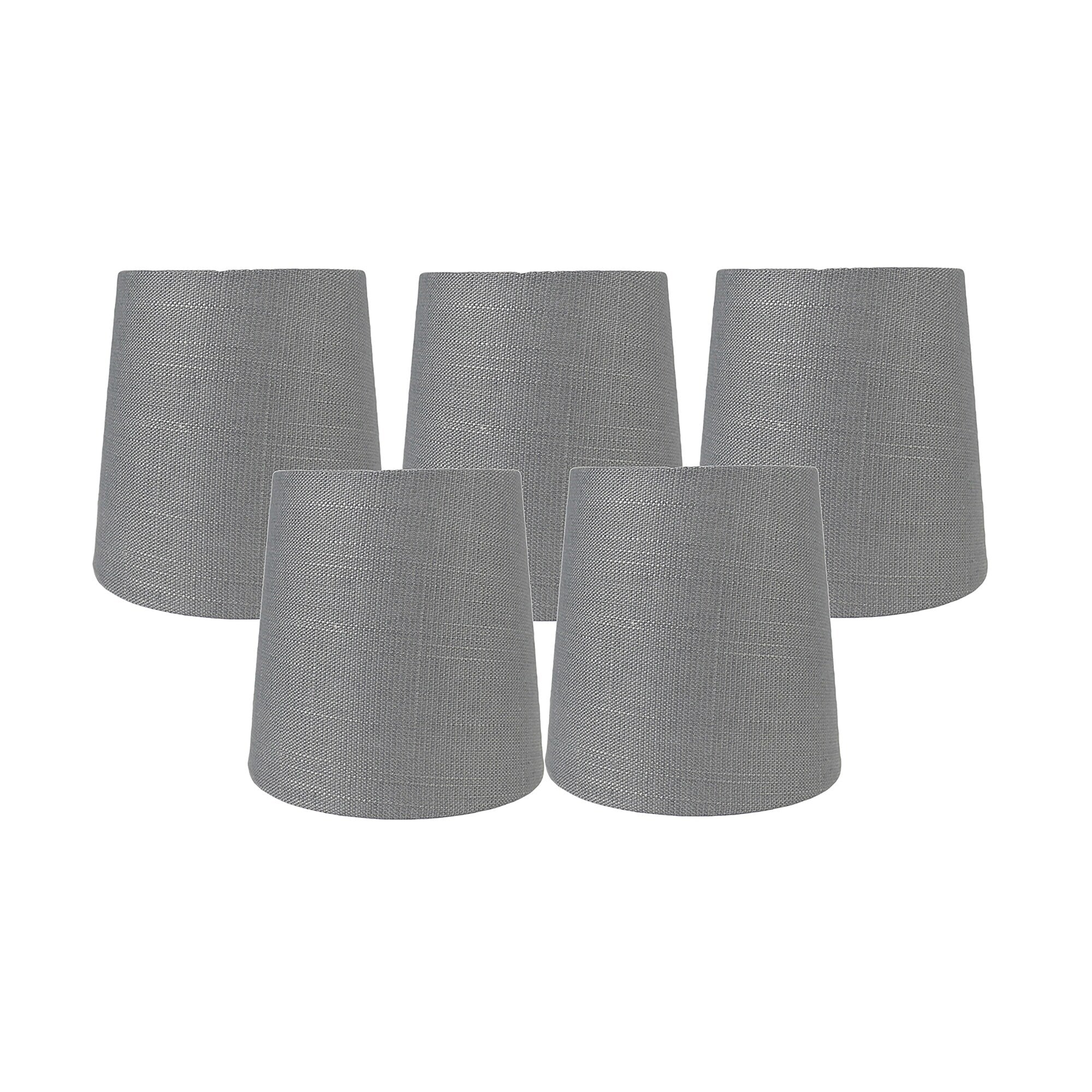 MERIVILLE Linen Clip On Chandelier Lamp Shades, 4-inch by 5-inch by 5-inch