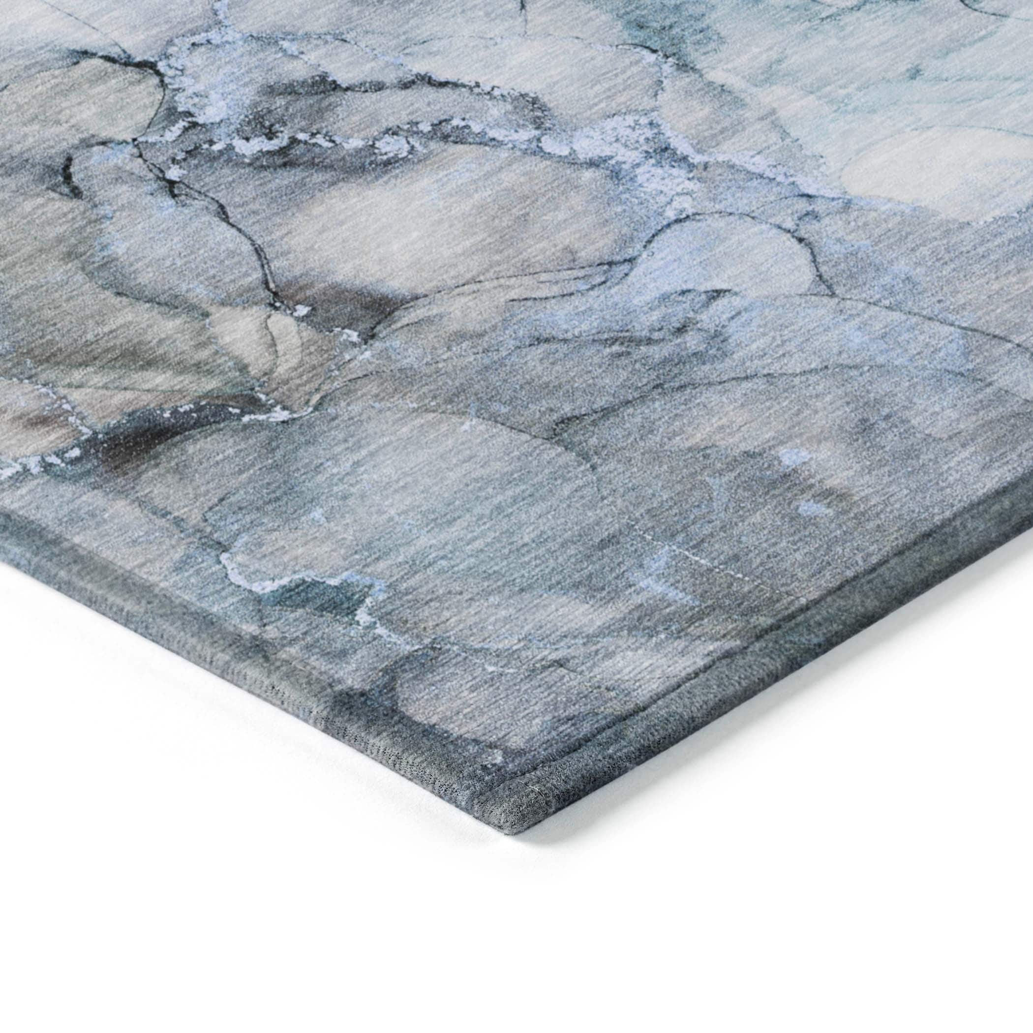 Machine Washable Indoor/ Outdoor Abstract Chantille Rug