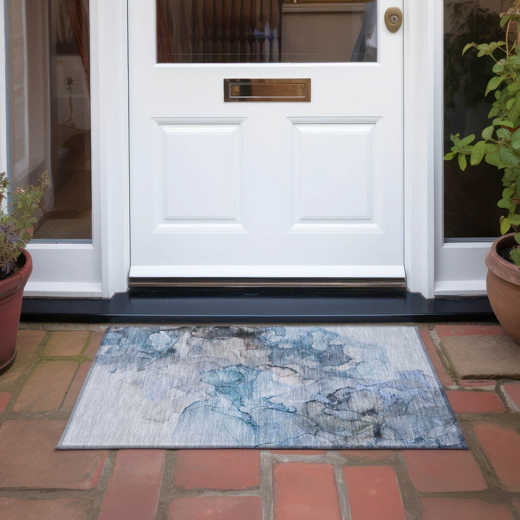 Tapis Chantille abstrait lavable en machine pour intérieur/extérieur