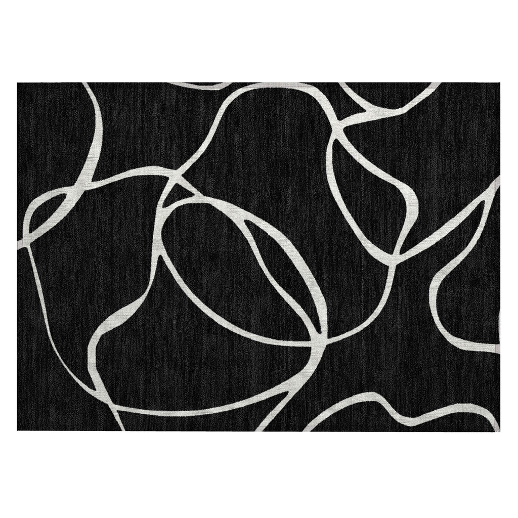 Tapis Chantille moderne abstrait lavable en machine pour intérieur/extérieur