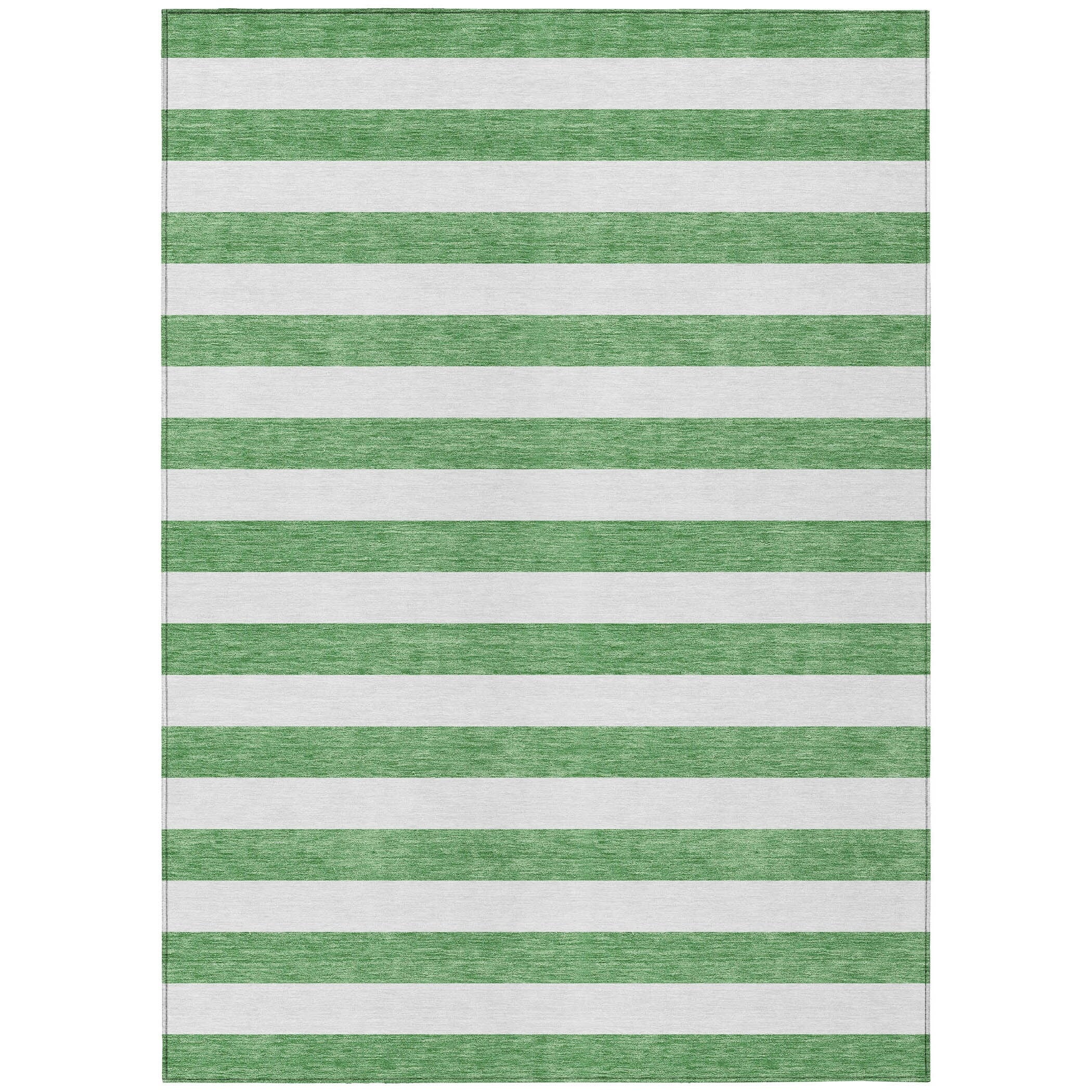 Machine Washable Indoor/ Outdoor Cabana Stripe Chantille Rug