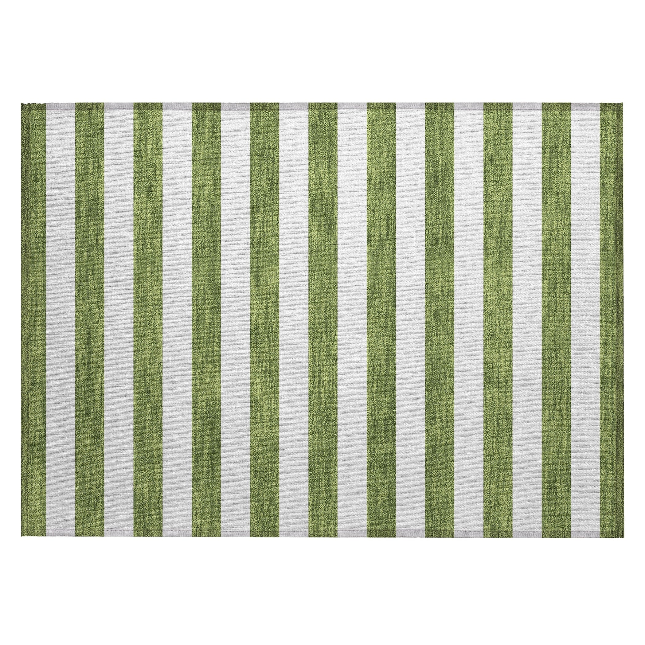 Machine Washable Indoor/ Outdoor Cabana Stripe Chantille Rug
