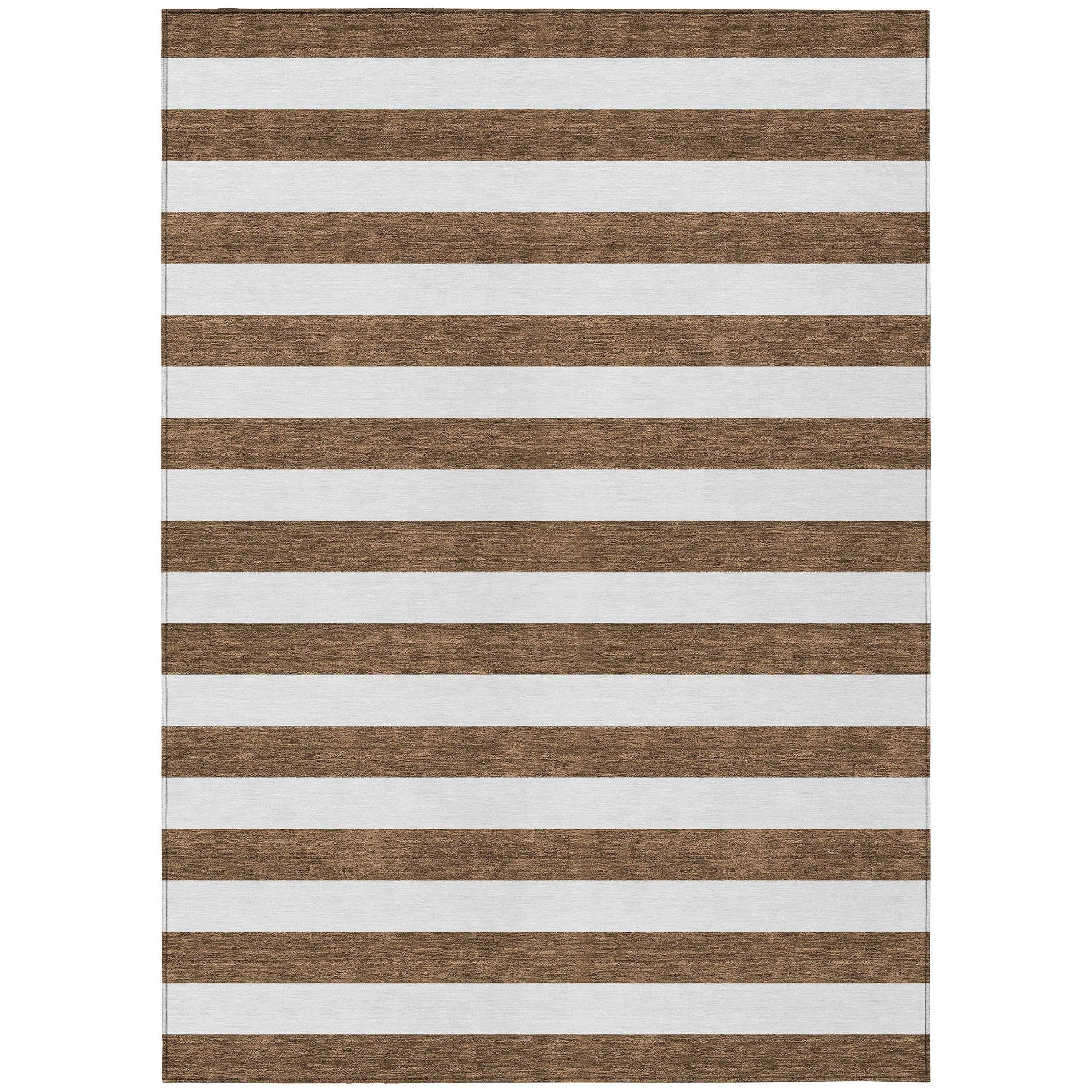Machine Washable Indoor/ Outdoor Cabana Stripe Chantille Rug