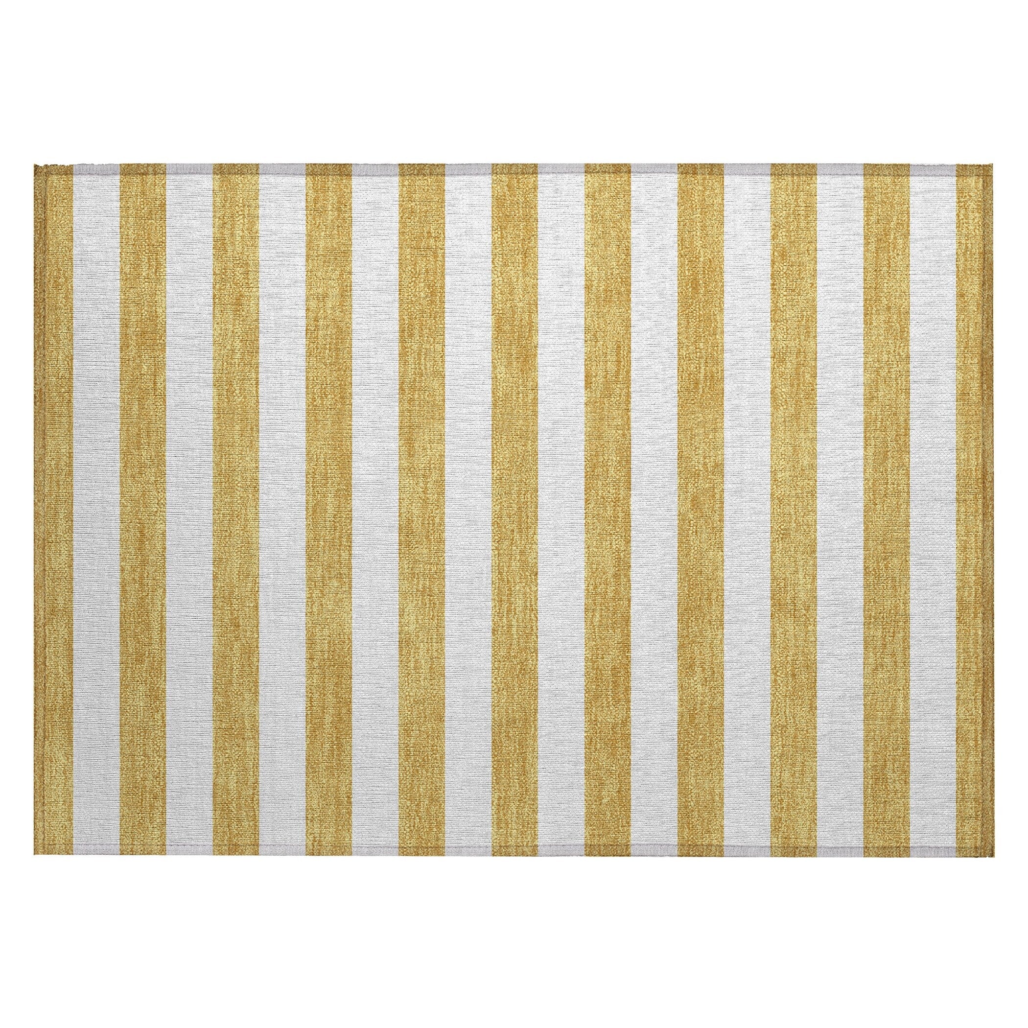 Machine Washable Indoor/ Outdoor Cabana Stripe Chantille Rug