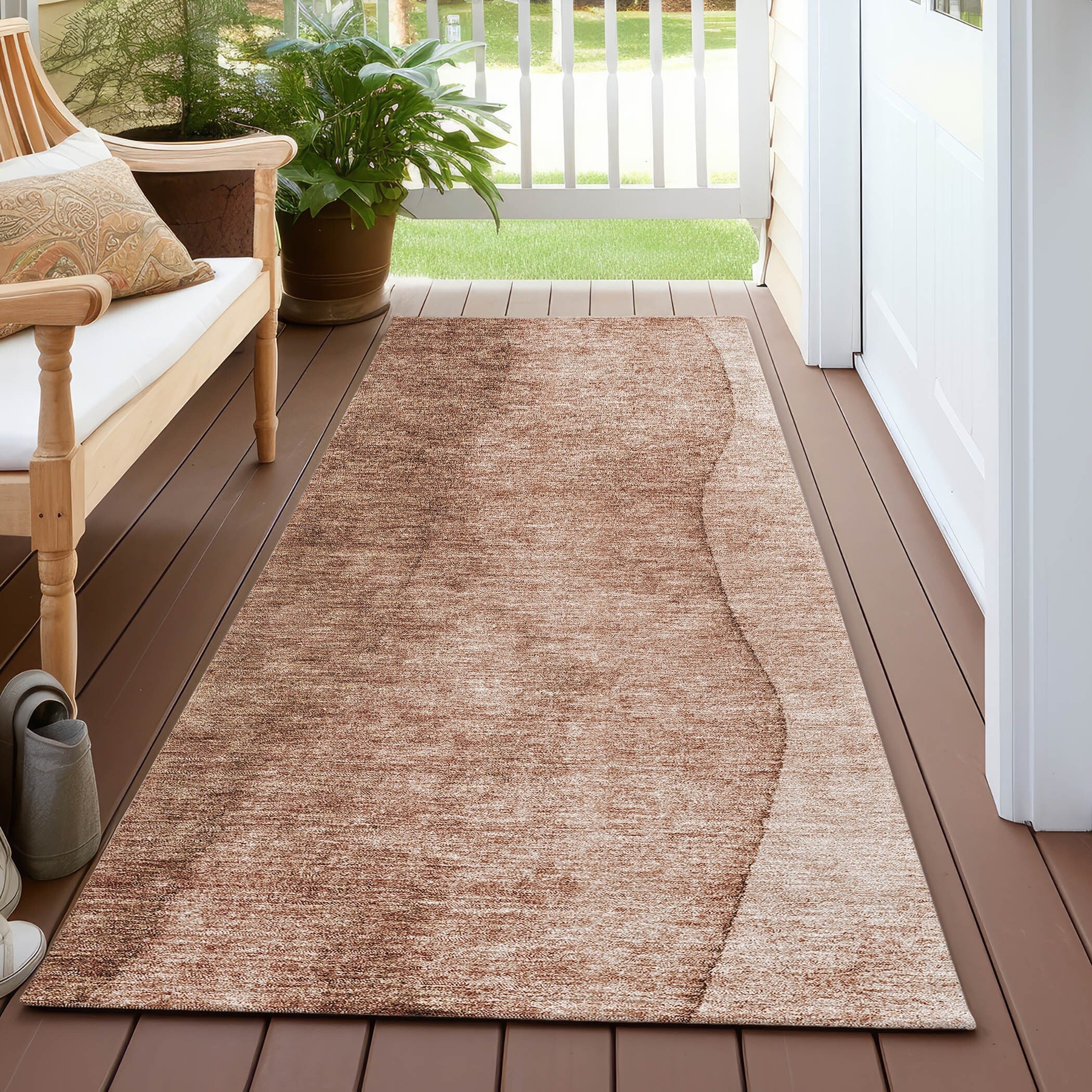 Machine Washable Indoor/ Outdoor Chantille Contemporary Ombre Rug