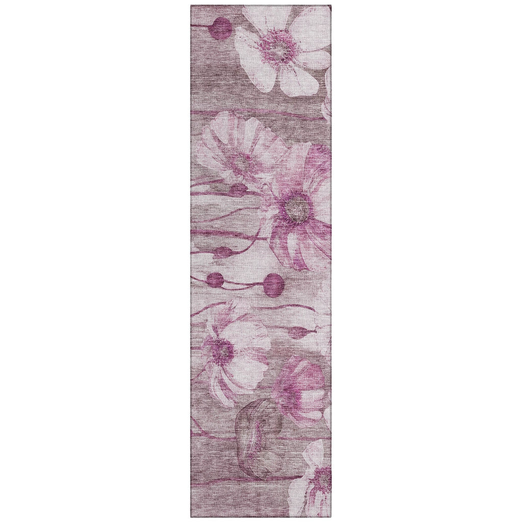 Tapis Chantille moderne à motif floral, lavable en machine, pour intérieur/extérieur