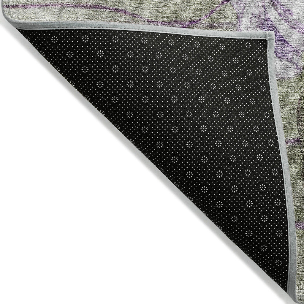 Tapis Chantille moderne à motif floral, lavable en machine, pour intérieur/extérieur