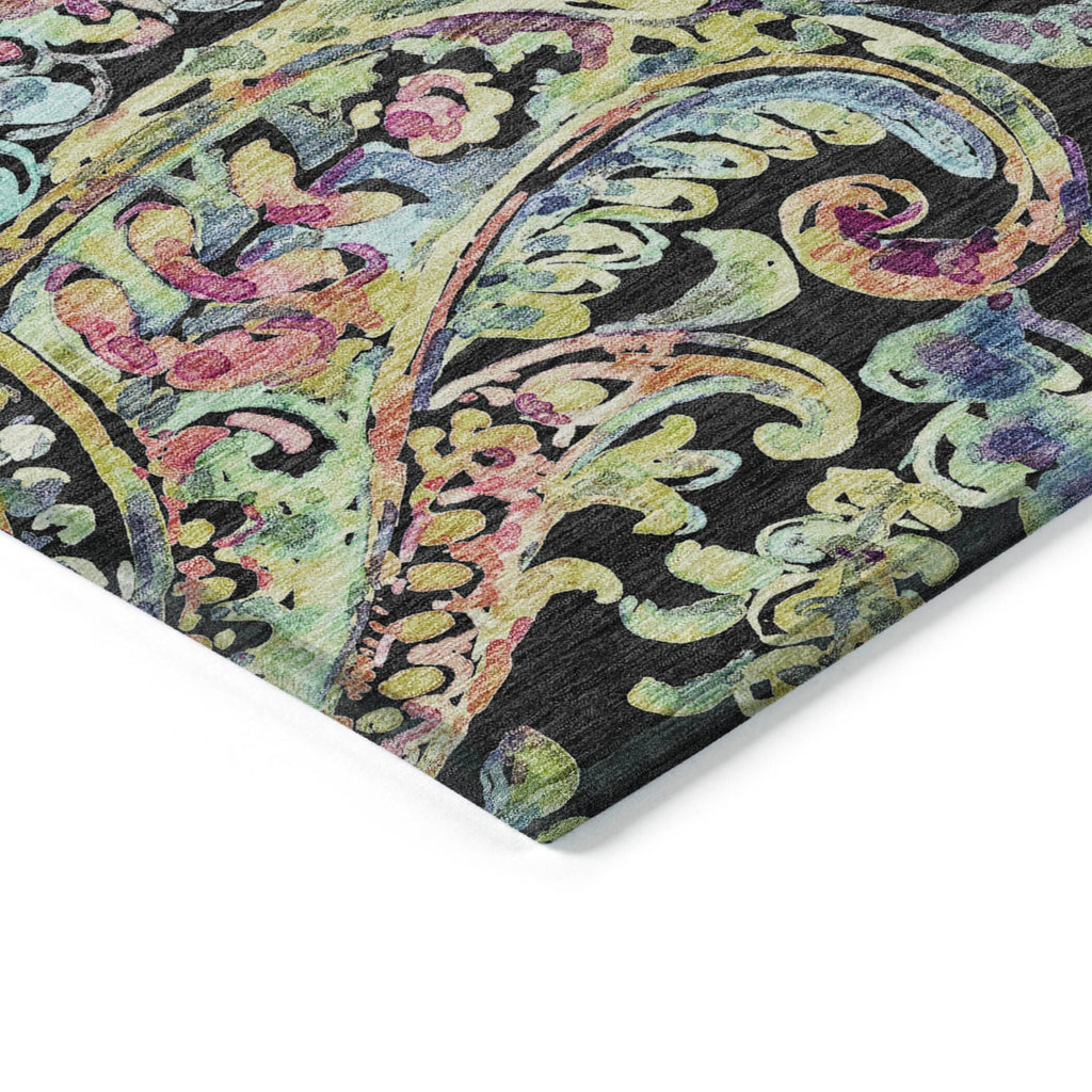 Tapis Chantille traditionnel à volutes lavable en machine pour intérieur/extérieur