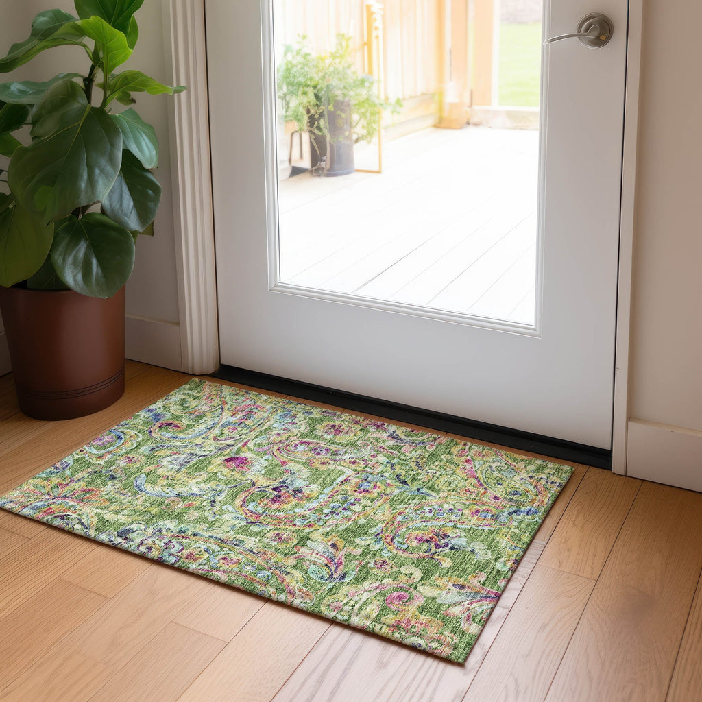 Tapis Chantille traditionnel à volutes lavable en machine pour intérieur/extérieur