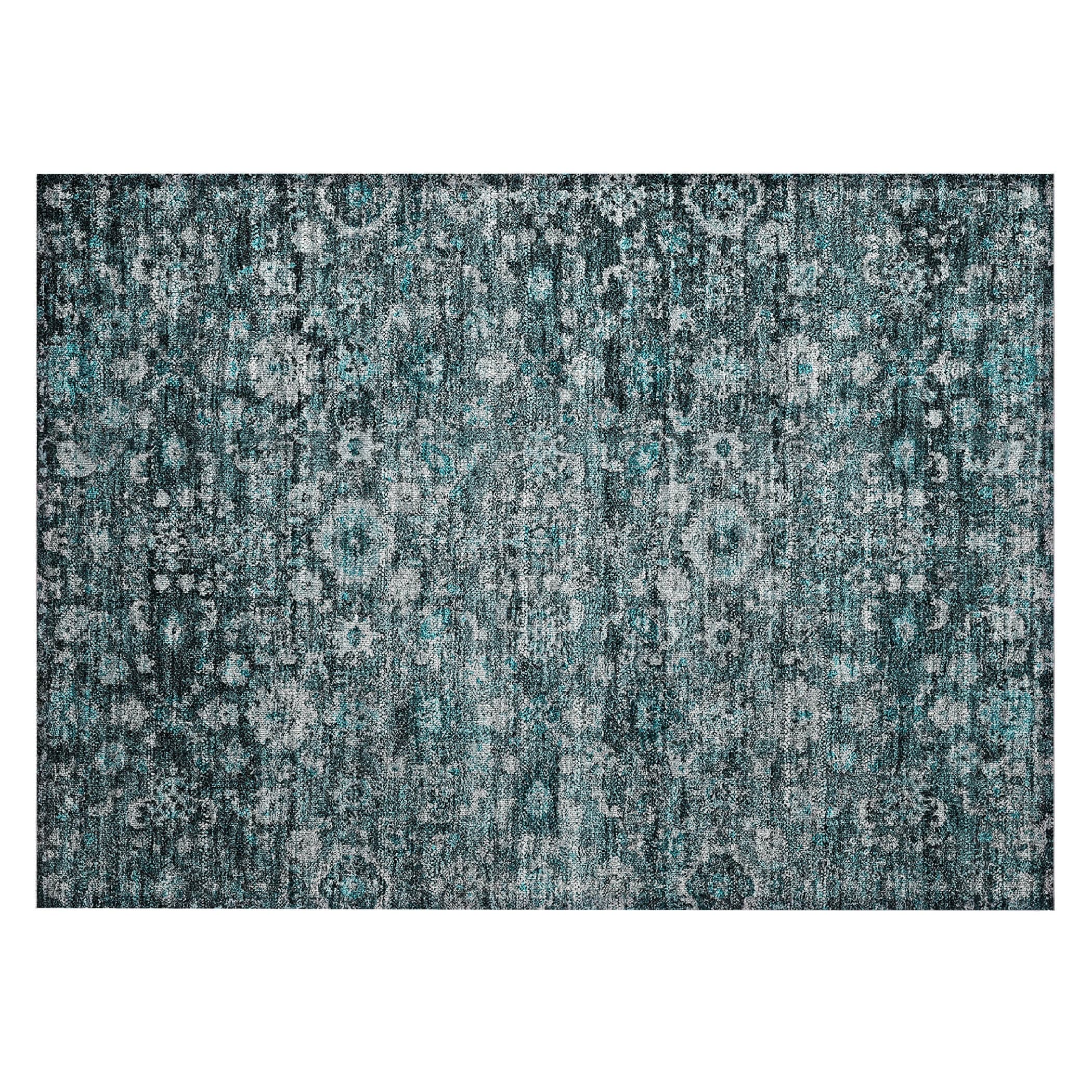 Machine Washable Indoor/ Outdoor Chantille Traditional Vintage Floral Rug
