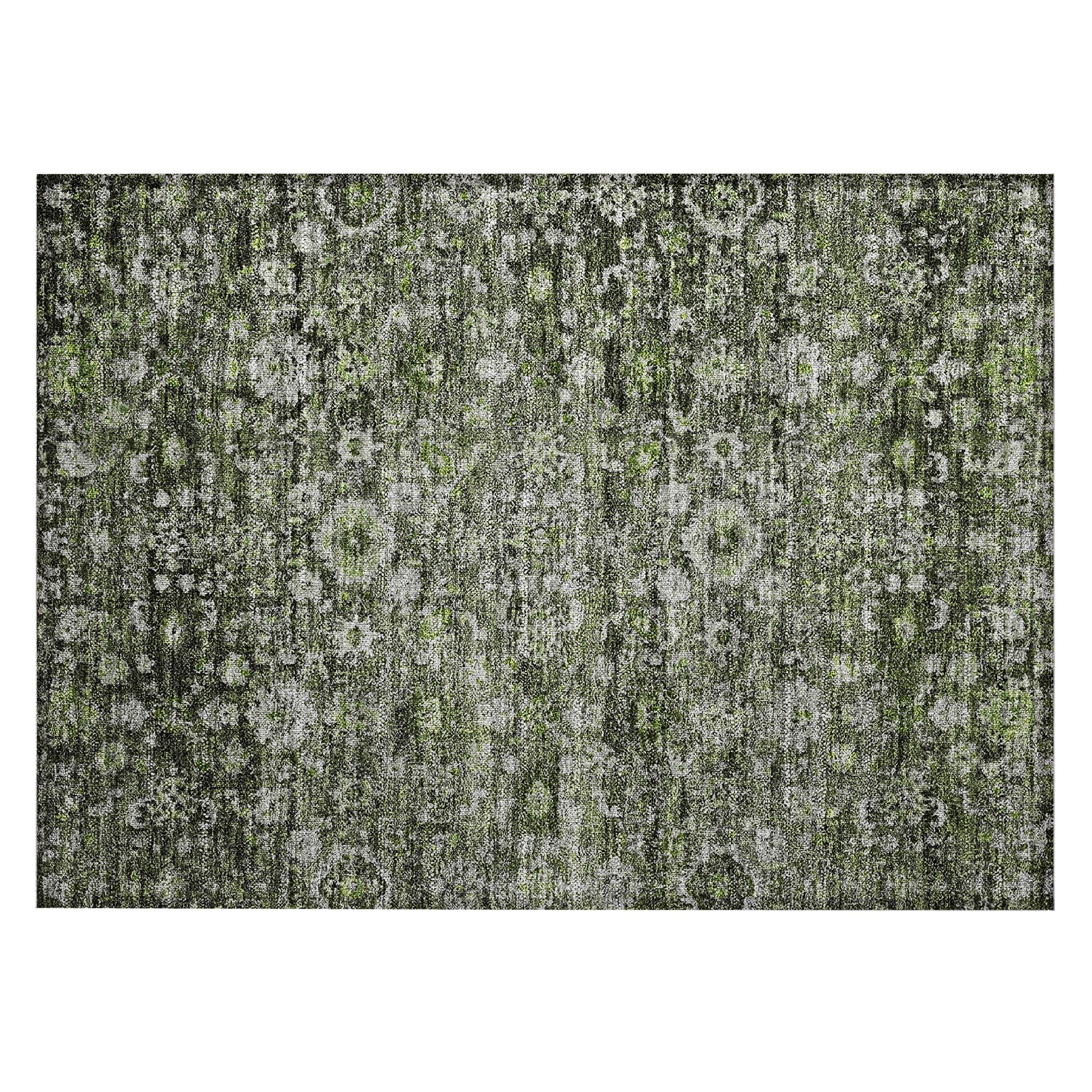 Machine Washable Indoor/ Outdoor Chantille Traditional Vintage Floral Rug