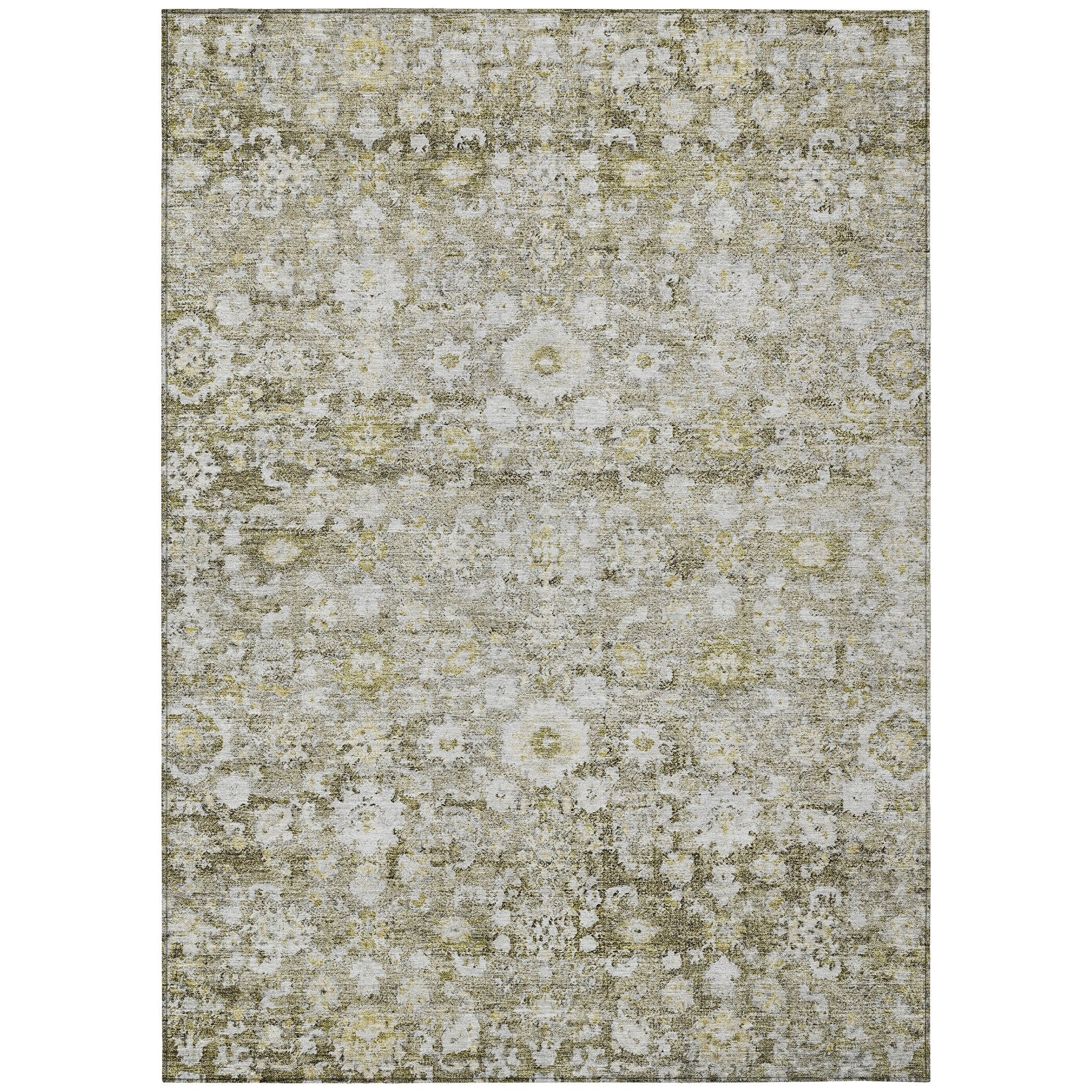 Machine Washable Indoor/ Outdoor Chantille Traditional Vintage Floral Rug
