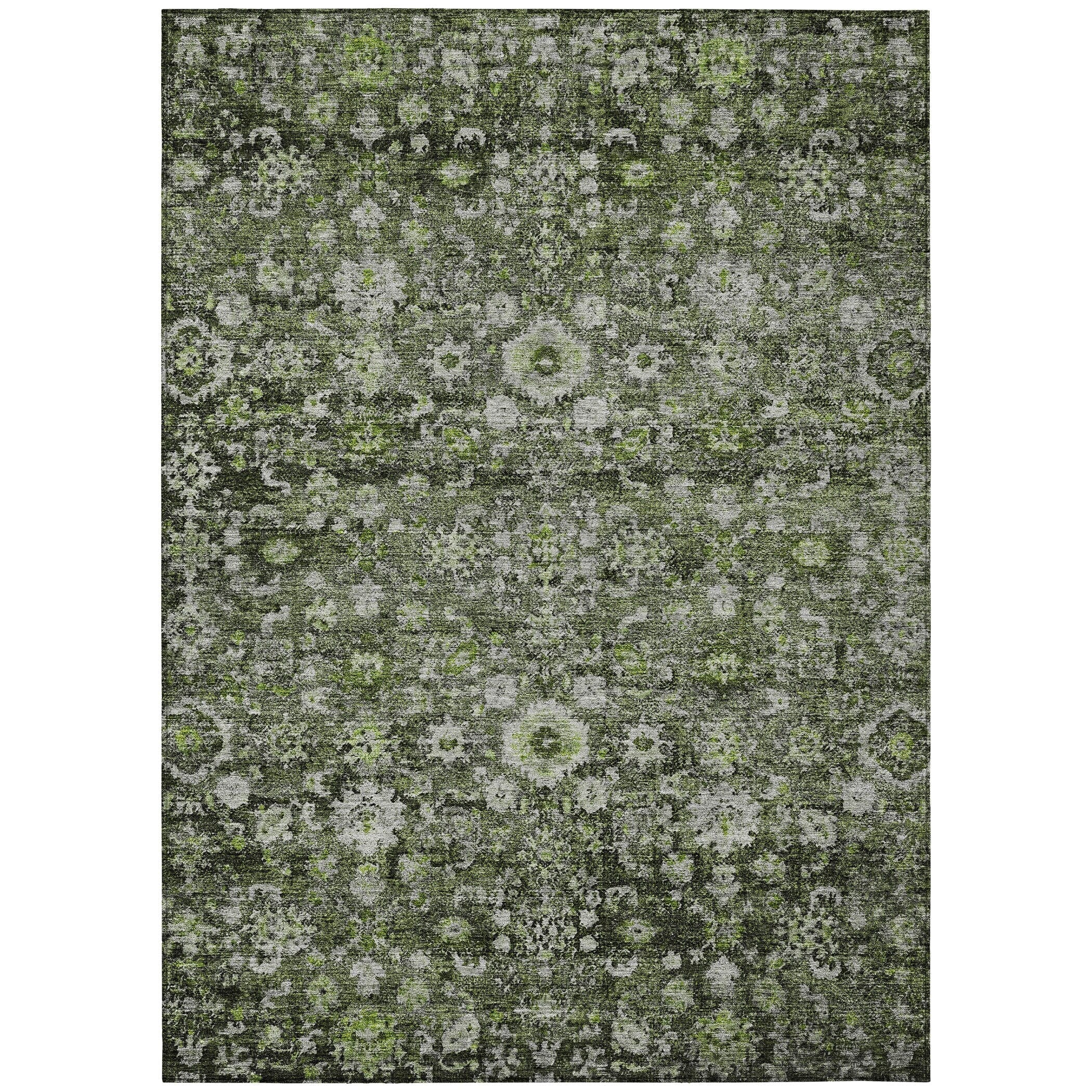 Machine Washable Indoor/ Outdoor Chantille Traditional Vintage Floral Rug