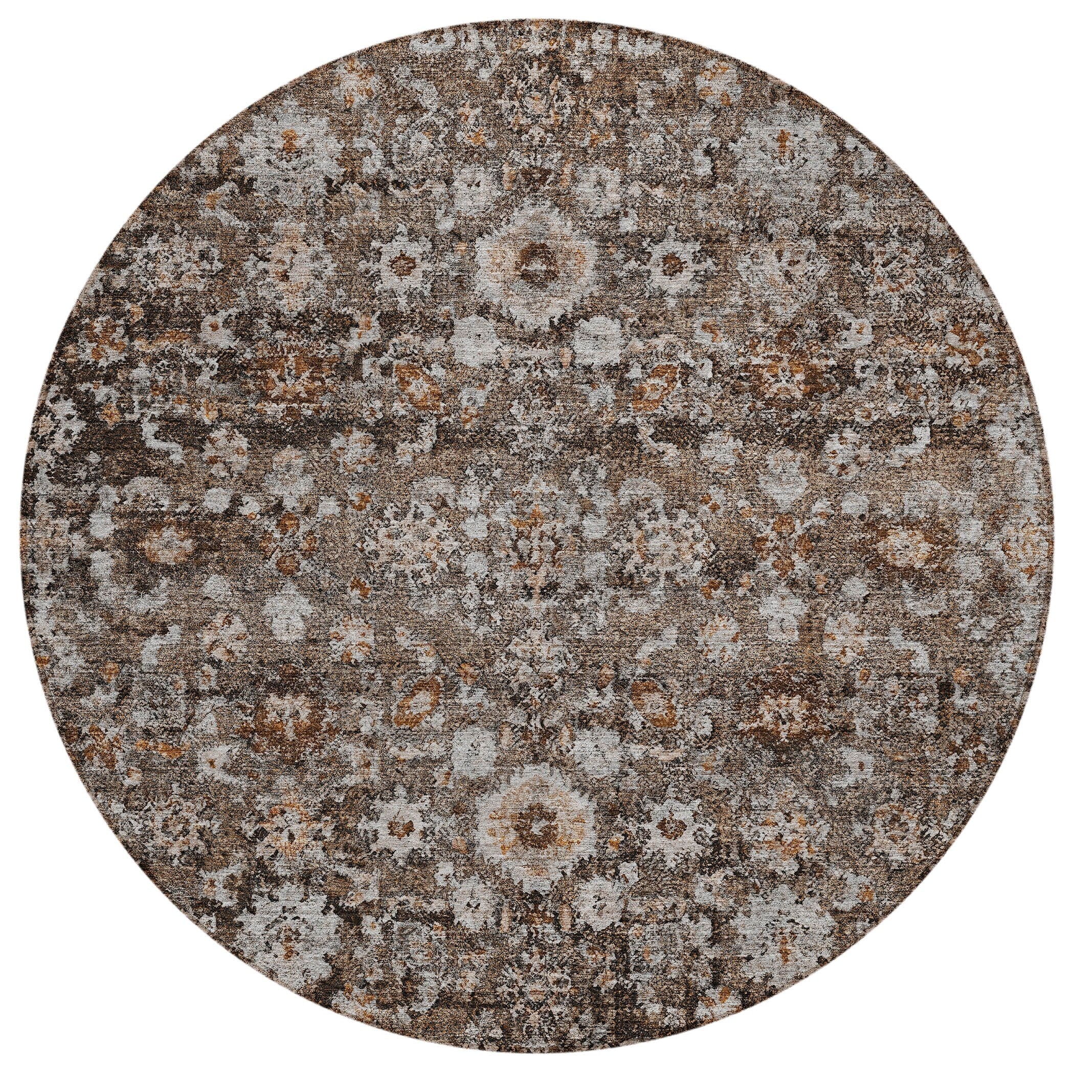Machine Washable Indoor/ Outdoor Chantille Traditional Vintage Floral Rug