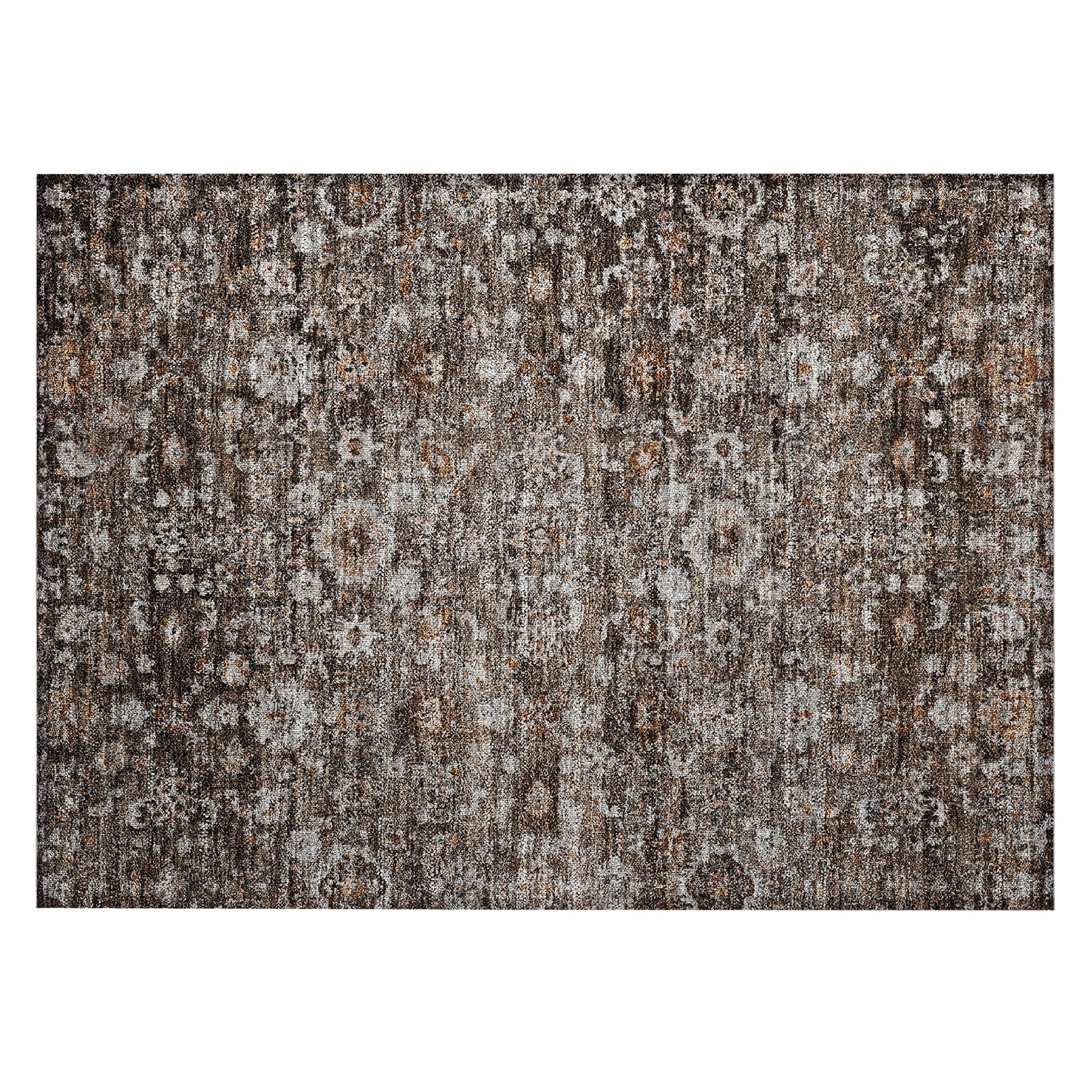 Machine Washable Indoor/ Outdoor Chantille Traditional Vintage Floral Rug