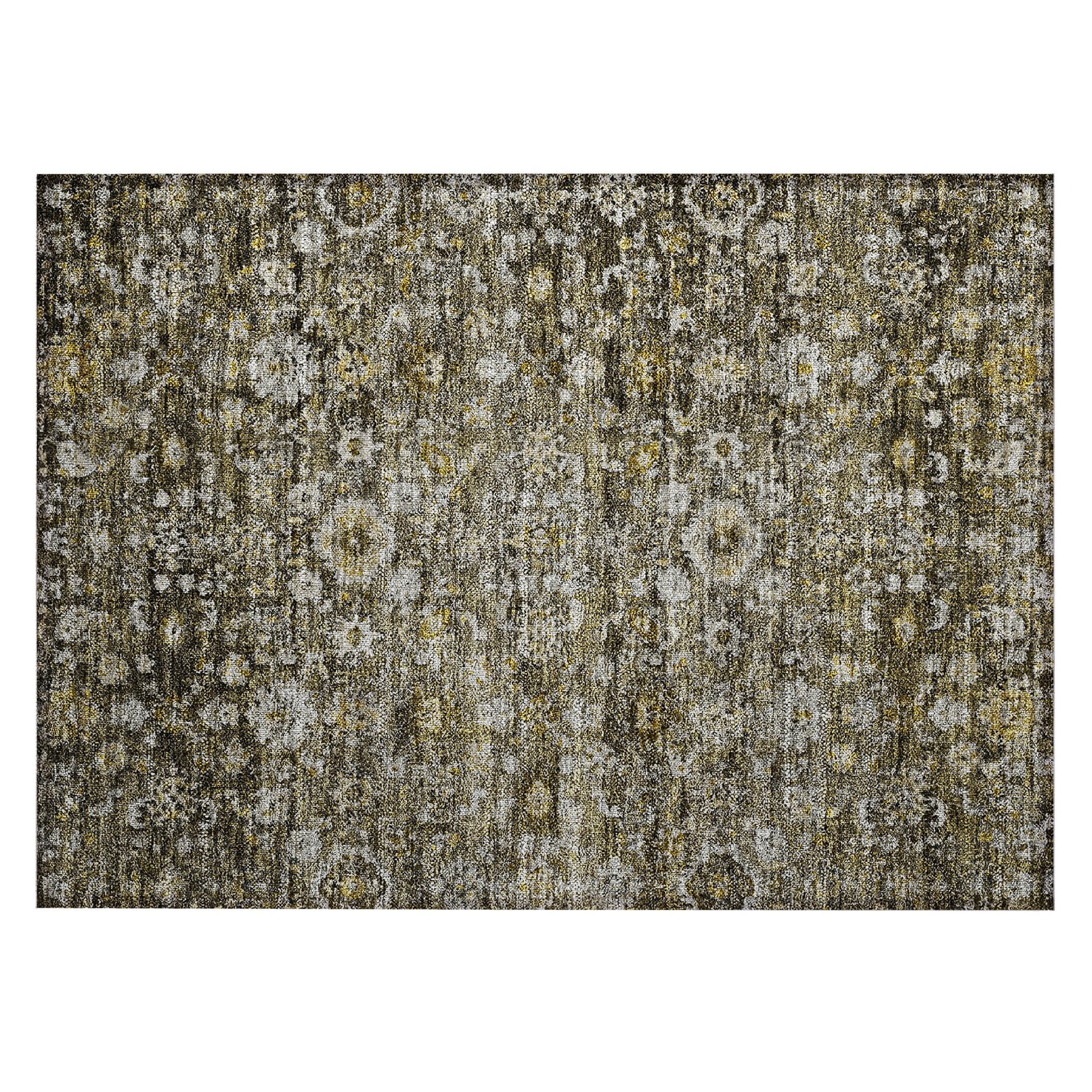 Machine Washable Indoor/ Outdoor Chantille Traditional Vintage Floral Rug