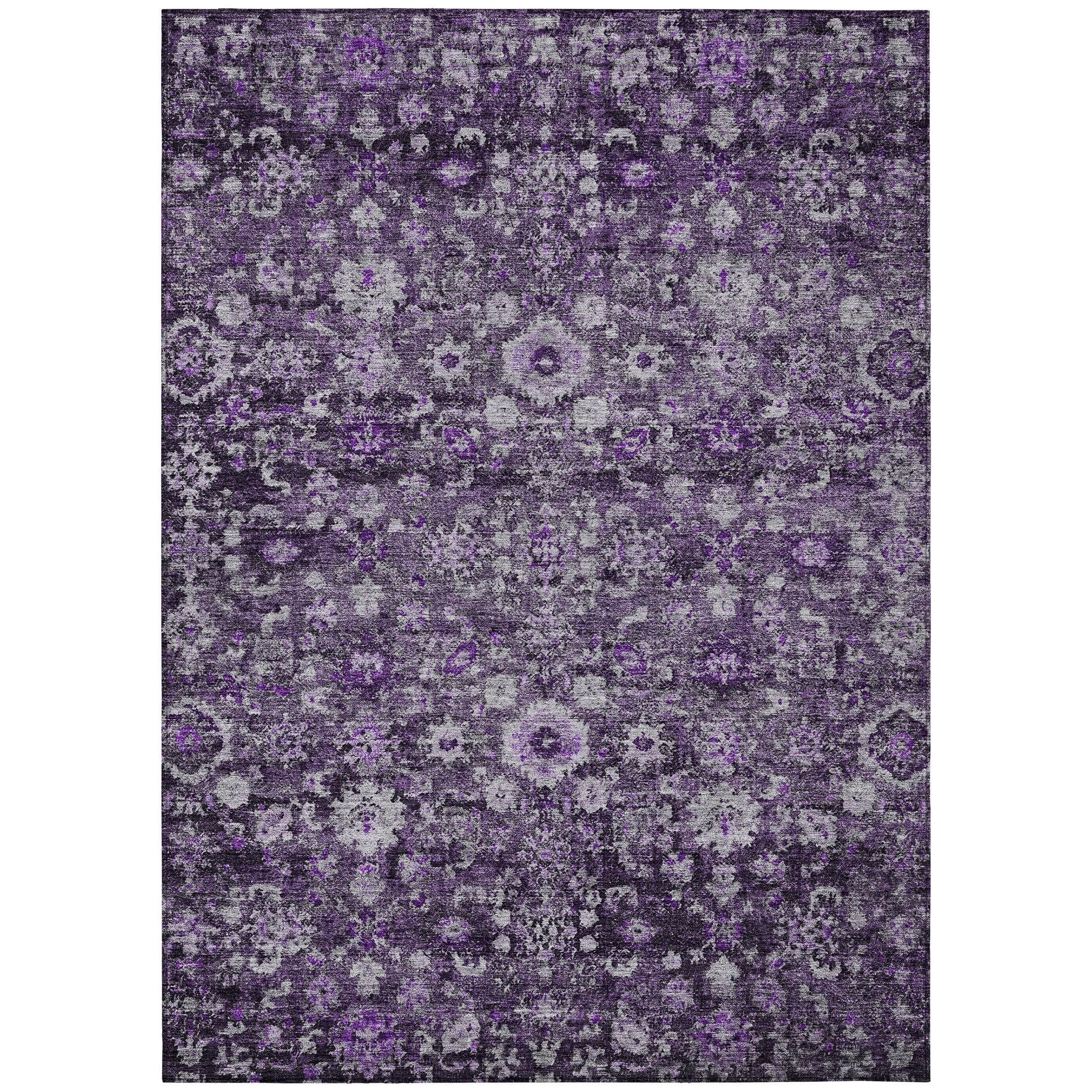Machine Washable Indoor/ Outdoor Chantille Traditional Vintage Floral Rug