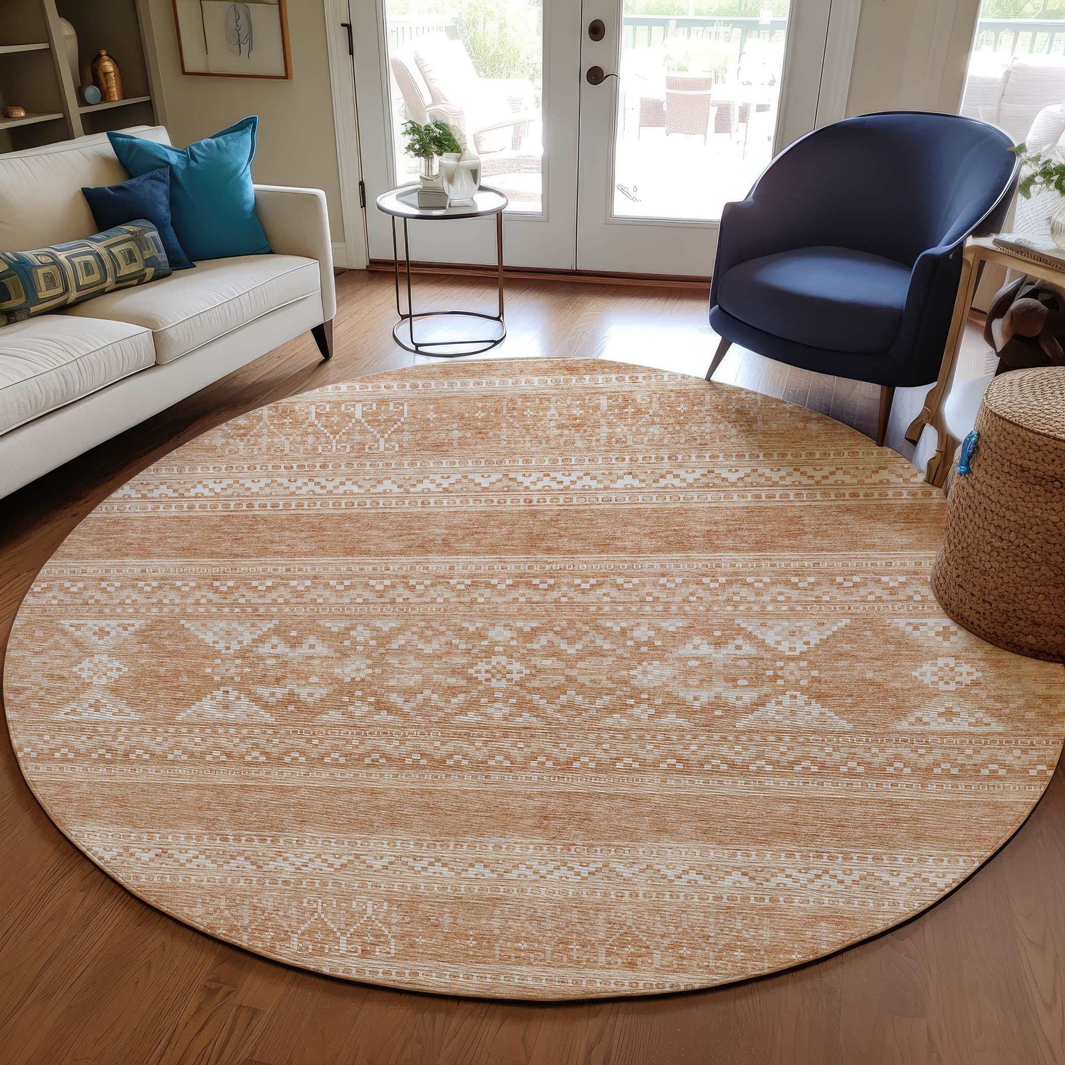 Machine Washable Indoor/ Outdoor Chantille Tribal Boho Rug