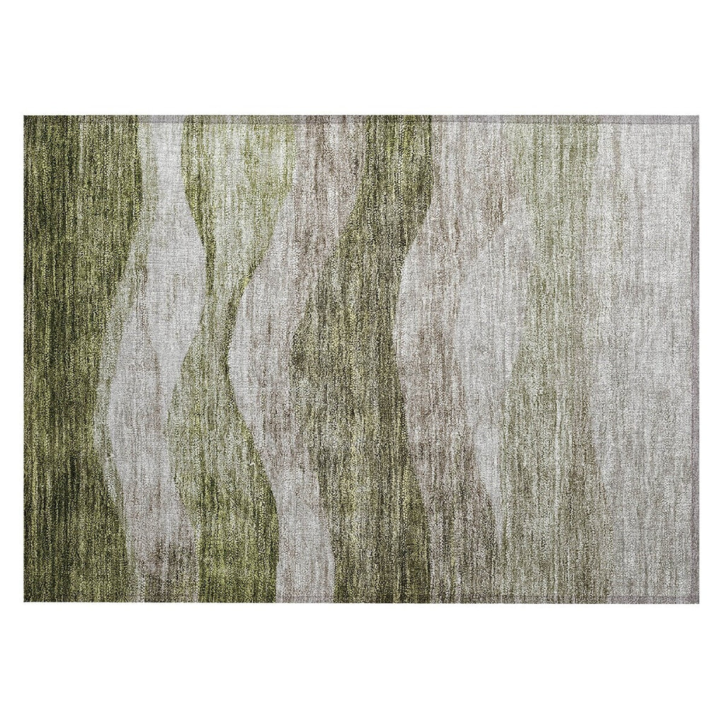 Tapis Chantille contemporain à vagues, lavable en machine, pour intérieur et extérieur