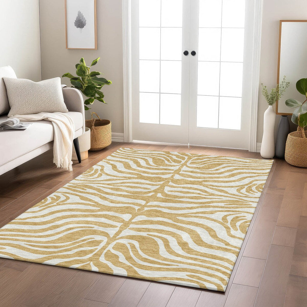 Tapis Chantille moderne à motif animal, lavable en machine, pour intérieur et extérieur