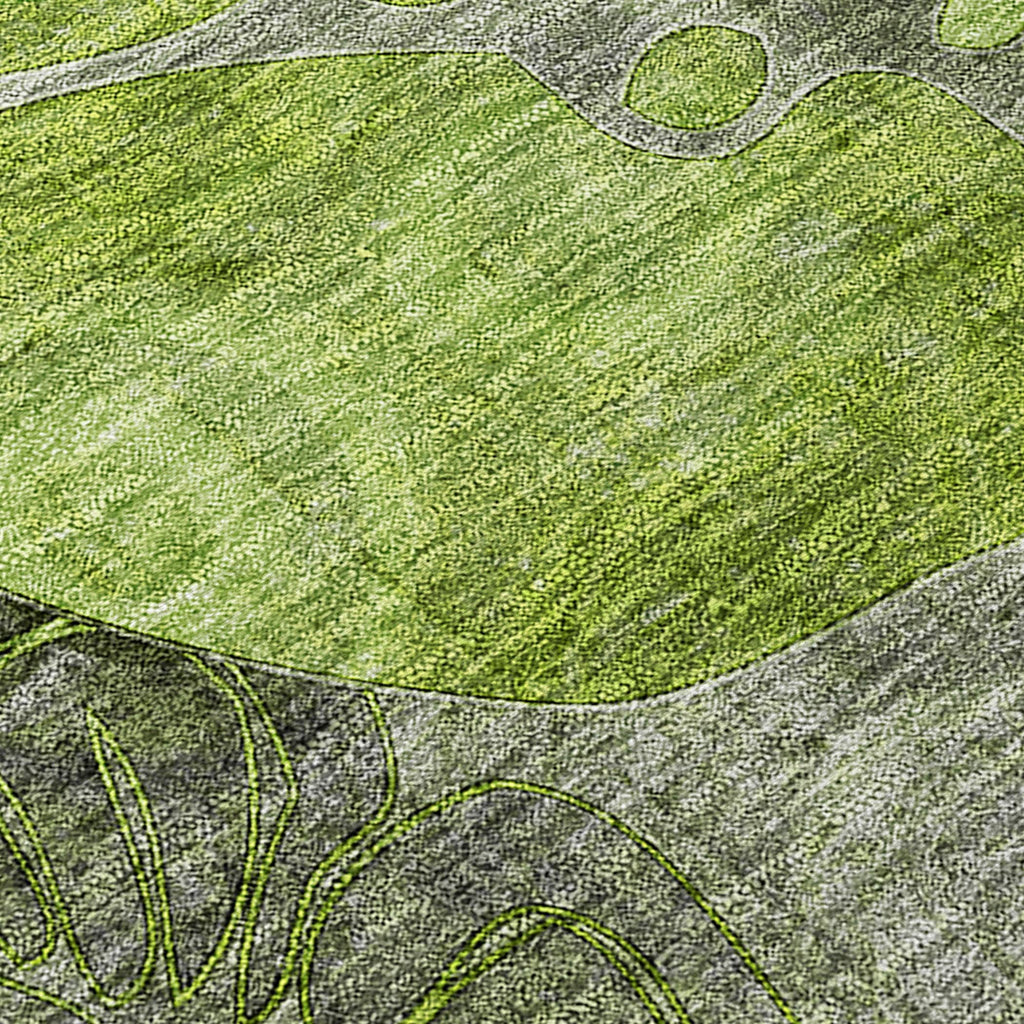 Machine Washable Indoor/ Outdoor Modern Floral Chantille Rug