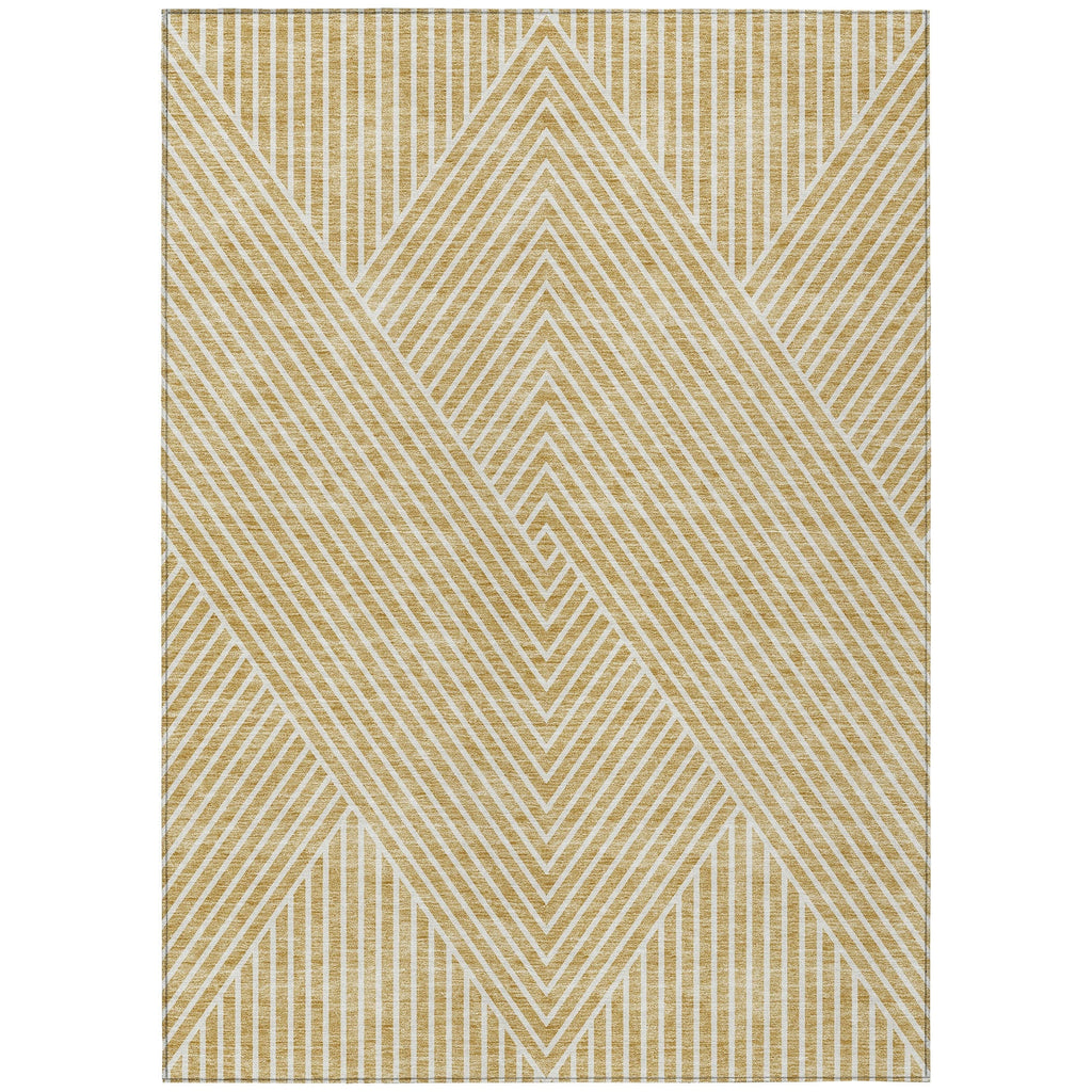Machine Washable Indoor/ Outdoor Modern Geo Chantille Rug