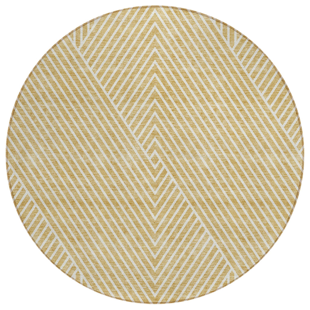 Machine Washable Indoor/ Outdoor Modern Geo Chantille Rug