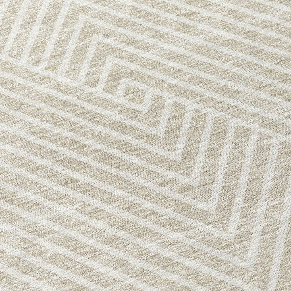 Machine Washable Indoor/ Outdoor Modern Geo Chantille Rug