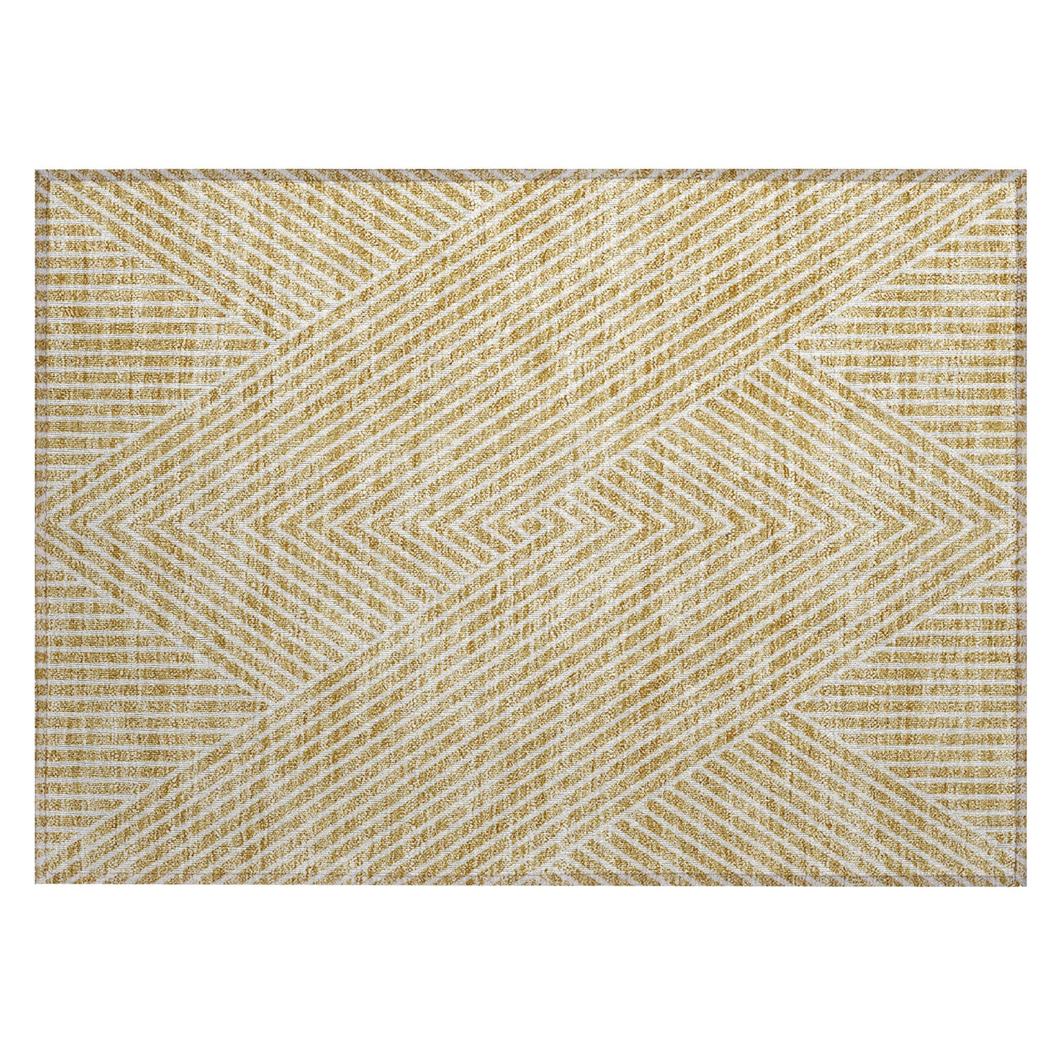 Machine Washable Indoor/ Outdoor Modern Geo Chantille Rug