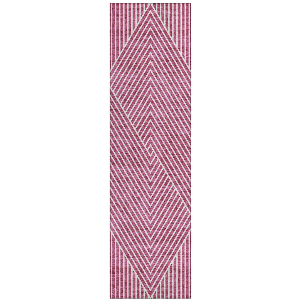 Machine Washable Indoor/ Outdoor Modern Geo Chantille Rug