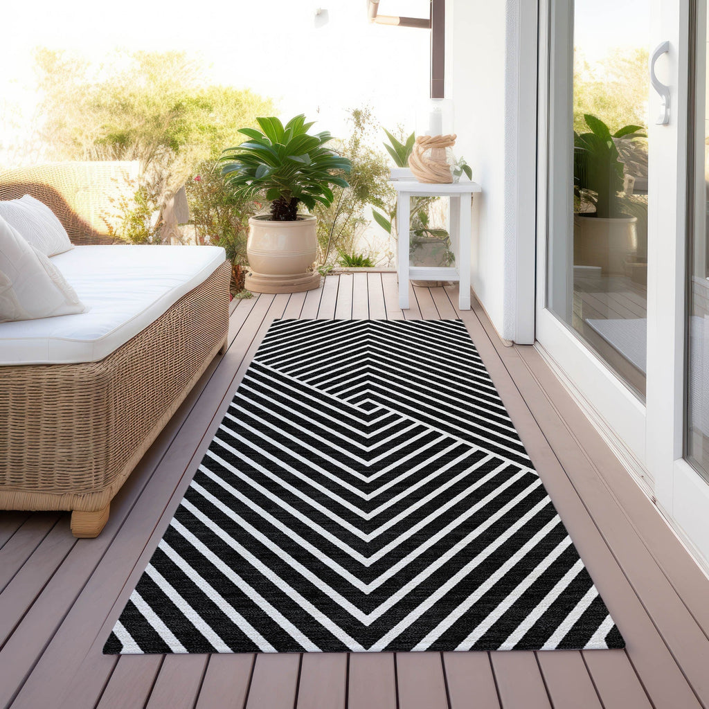 Tapis Chantille géométrique moderne lavable en machine pour intérieur/extérieur