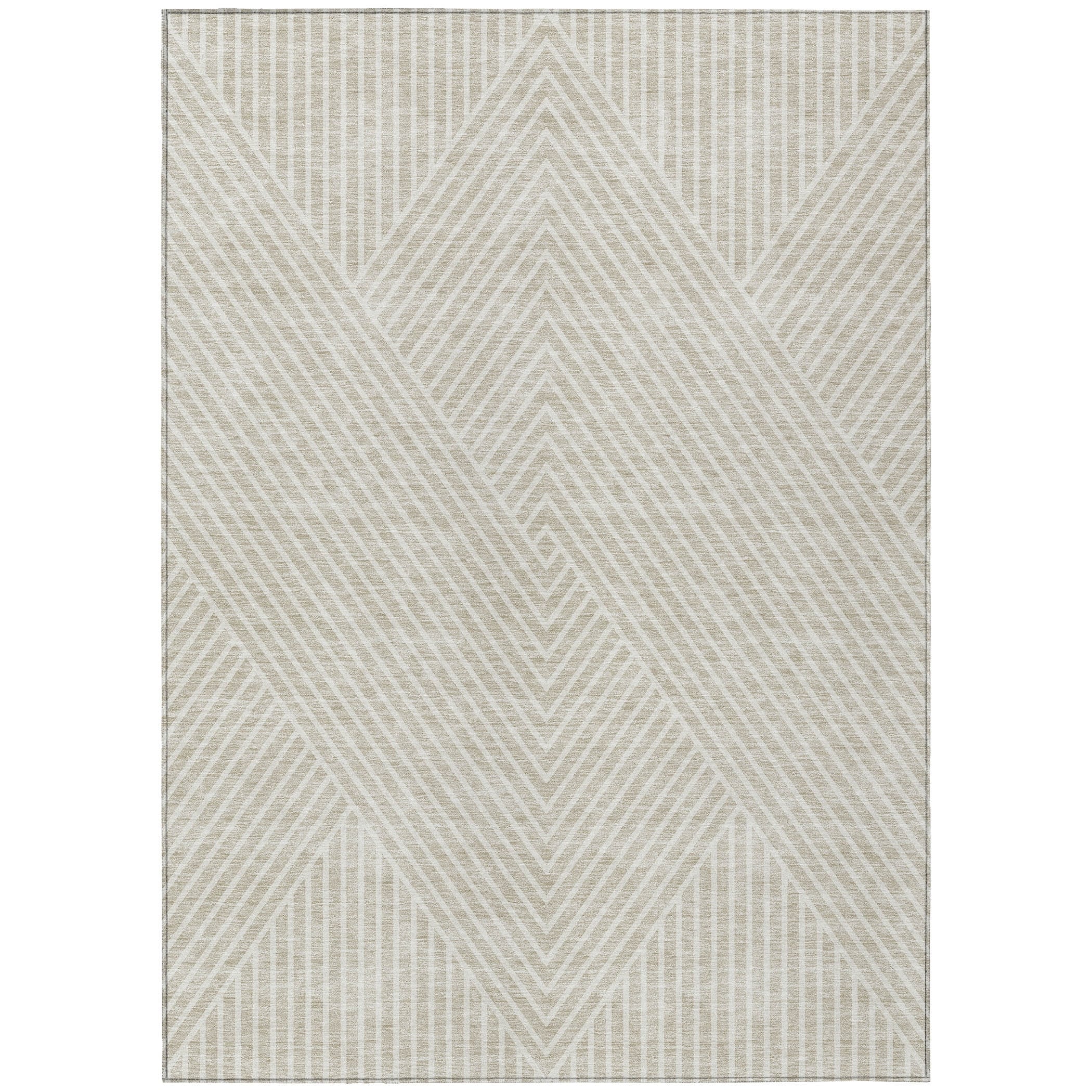 Machine Washable Indoor/ Outdoor Modern Geo Chantille Rug