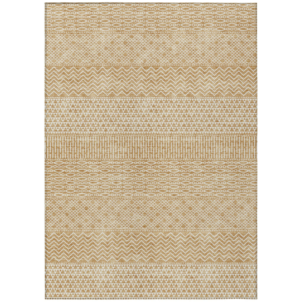 Machine Washable Indoor/ Outdoor Modern Stripes Chantille Rug